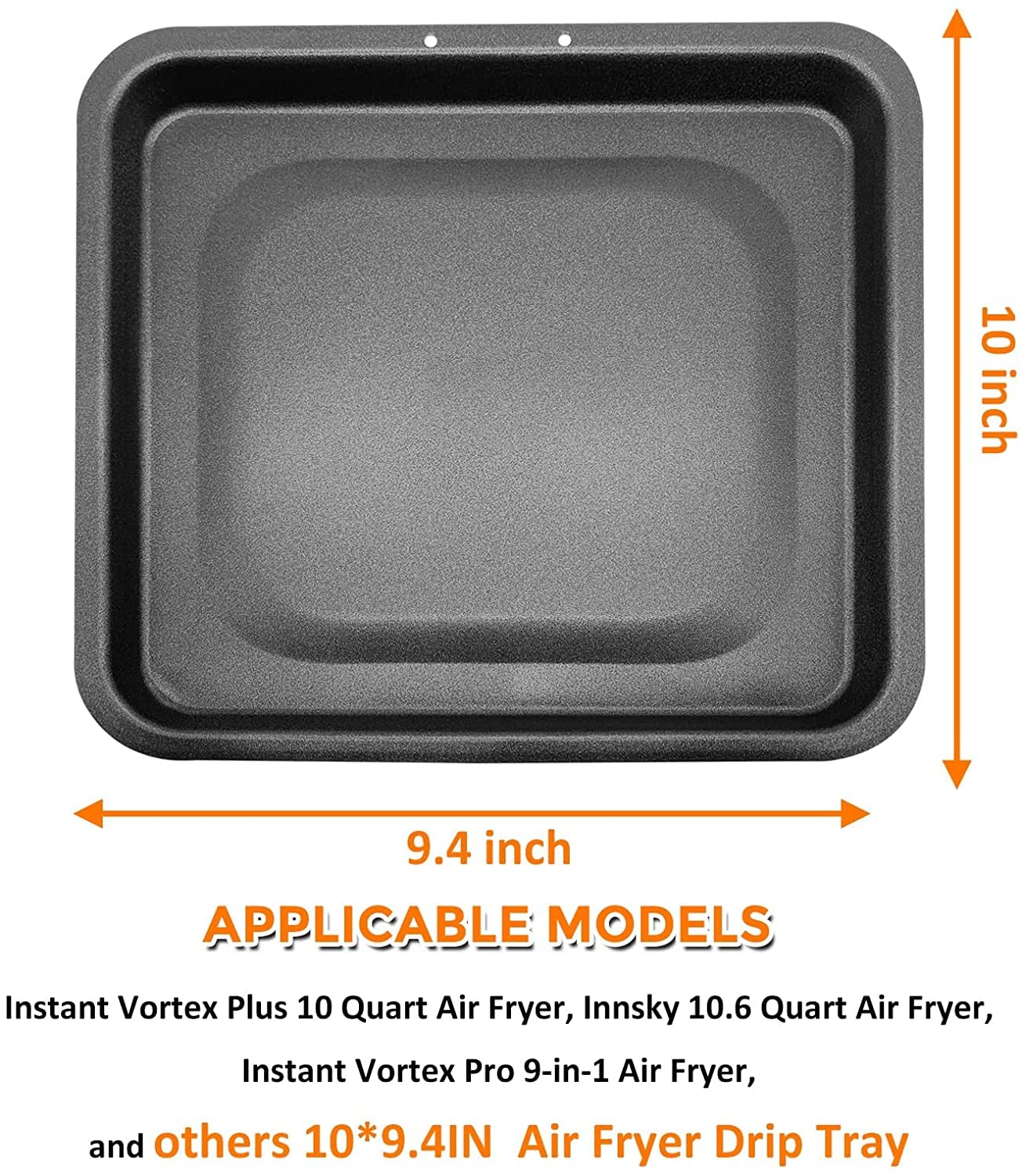 Air Fryer Drip Pan For Instants Vortex Plus Cosori 10Qt Air Fryer Oven, 2Pcs Premium Rectangular Nonstick Oil Drip Tray For Inst