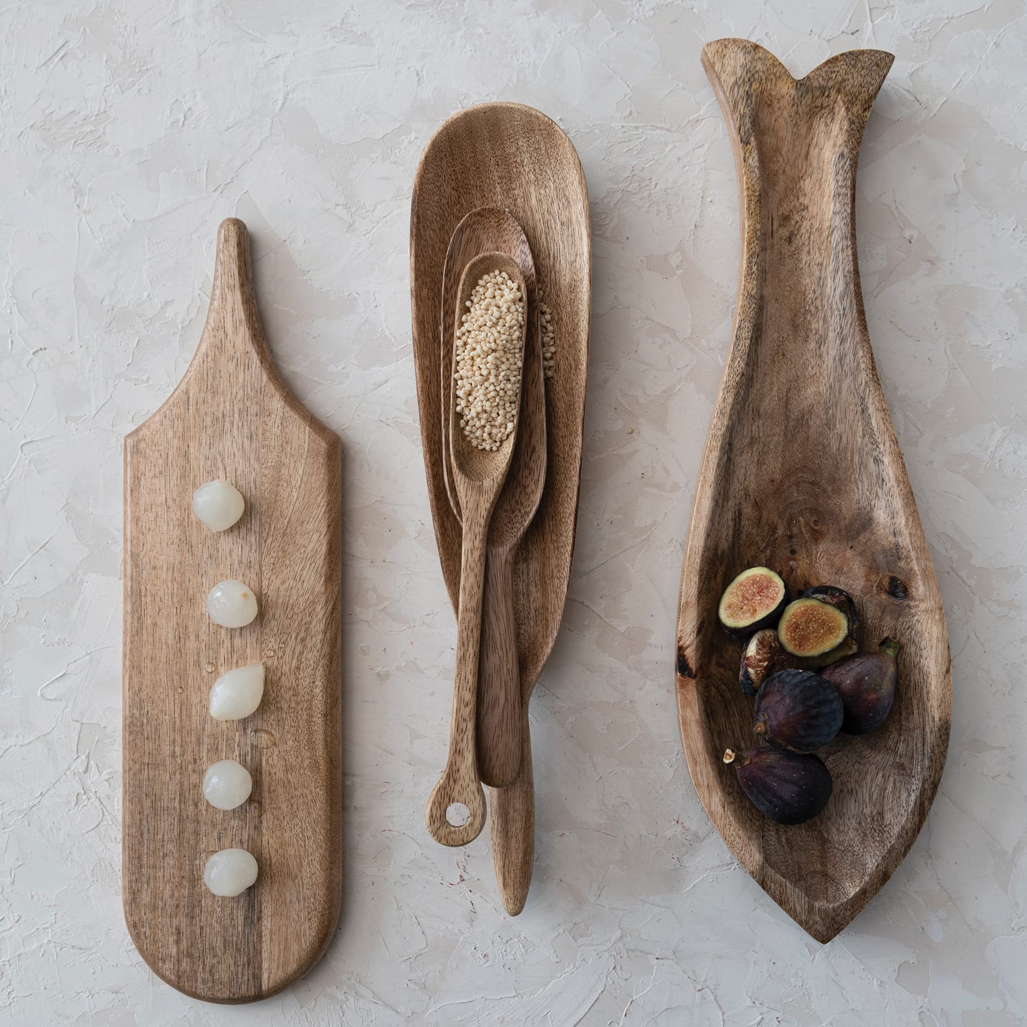 Creative Co-Op Elongated Wood Handle, Natural Spoon
