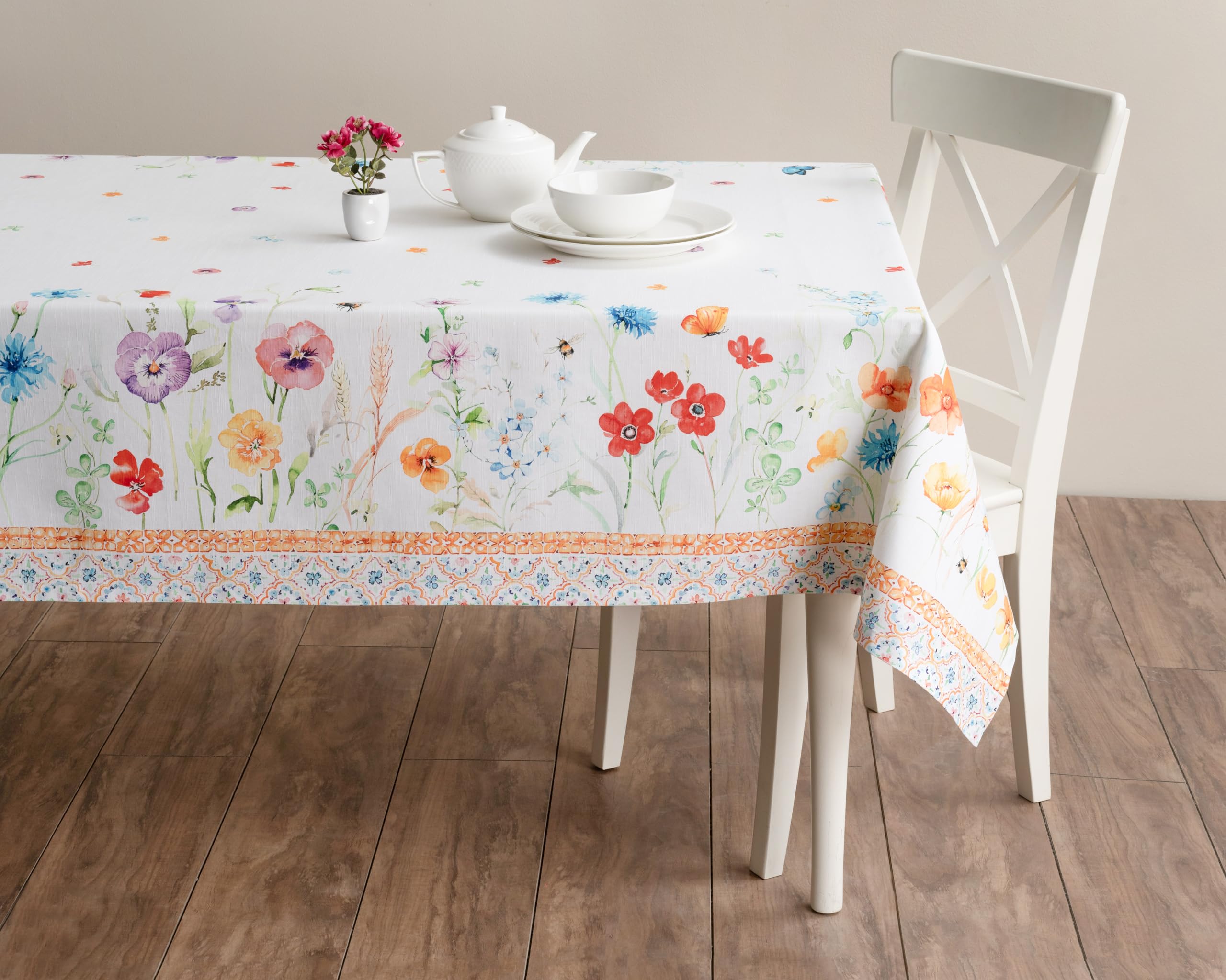 Maison D' Hermine Table Cover 100% Cotton 70X108 Decorative Tablecloth Washable Square Tablecloths For Gifts, Dining, Home,