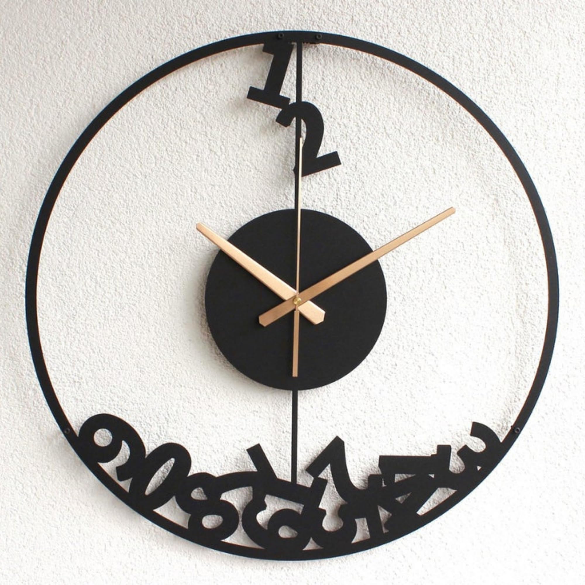Ganekal Decors Analog Metal Wall Clock, Oversized Modern Design Lightweight Durable Wall Hanging Clock For Home Decor, Living Ro