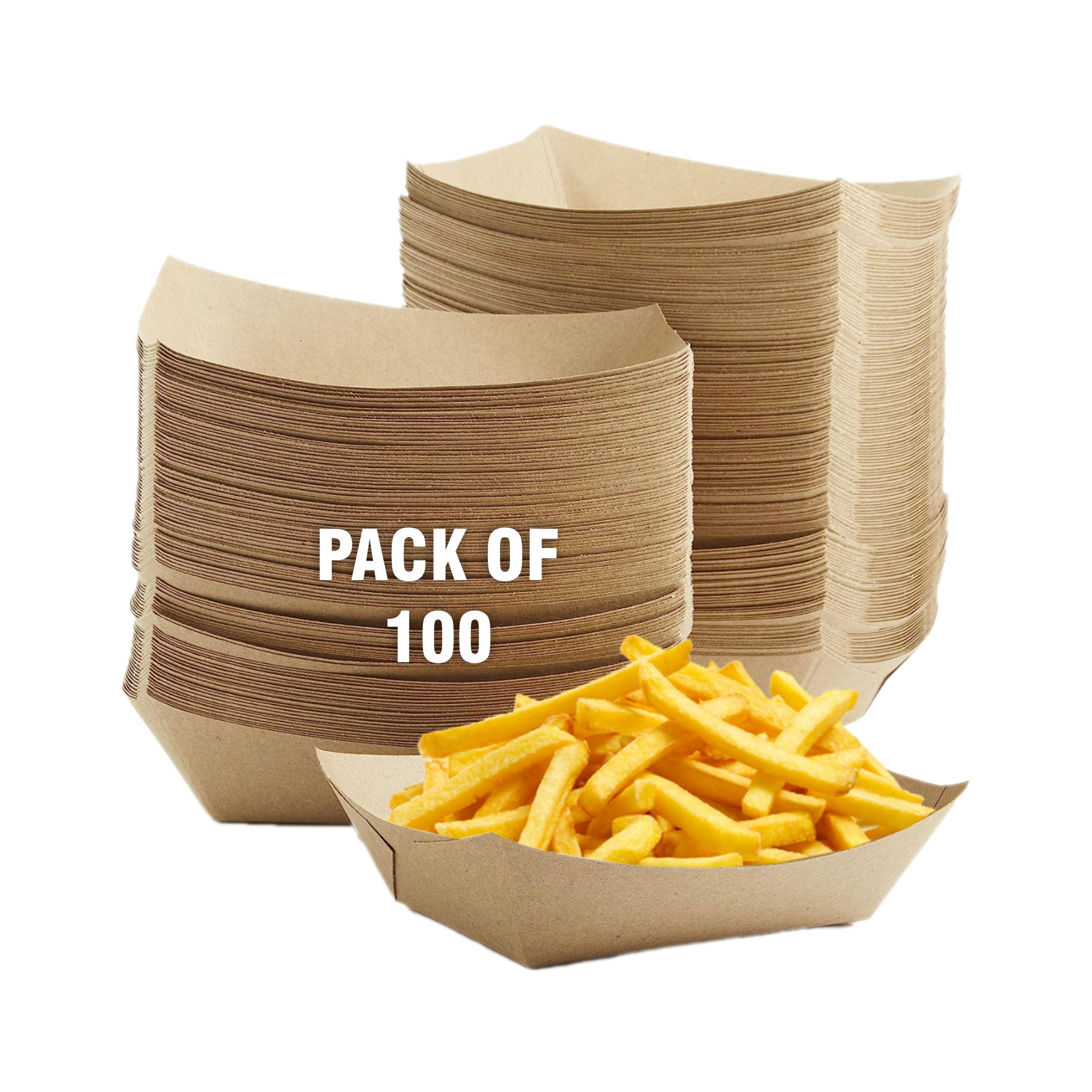 2lb Natural Kraft Paper Food Trays - Pack of 100ct