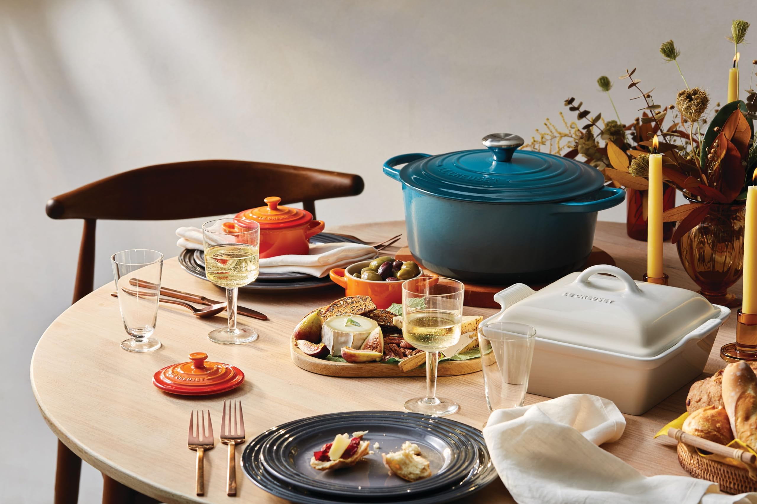 Le Creuset Stoneware Mini Round Cocotte, 8 Oz., Flame