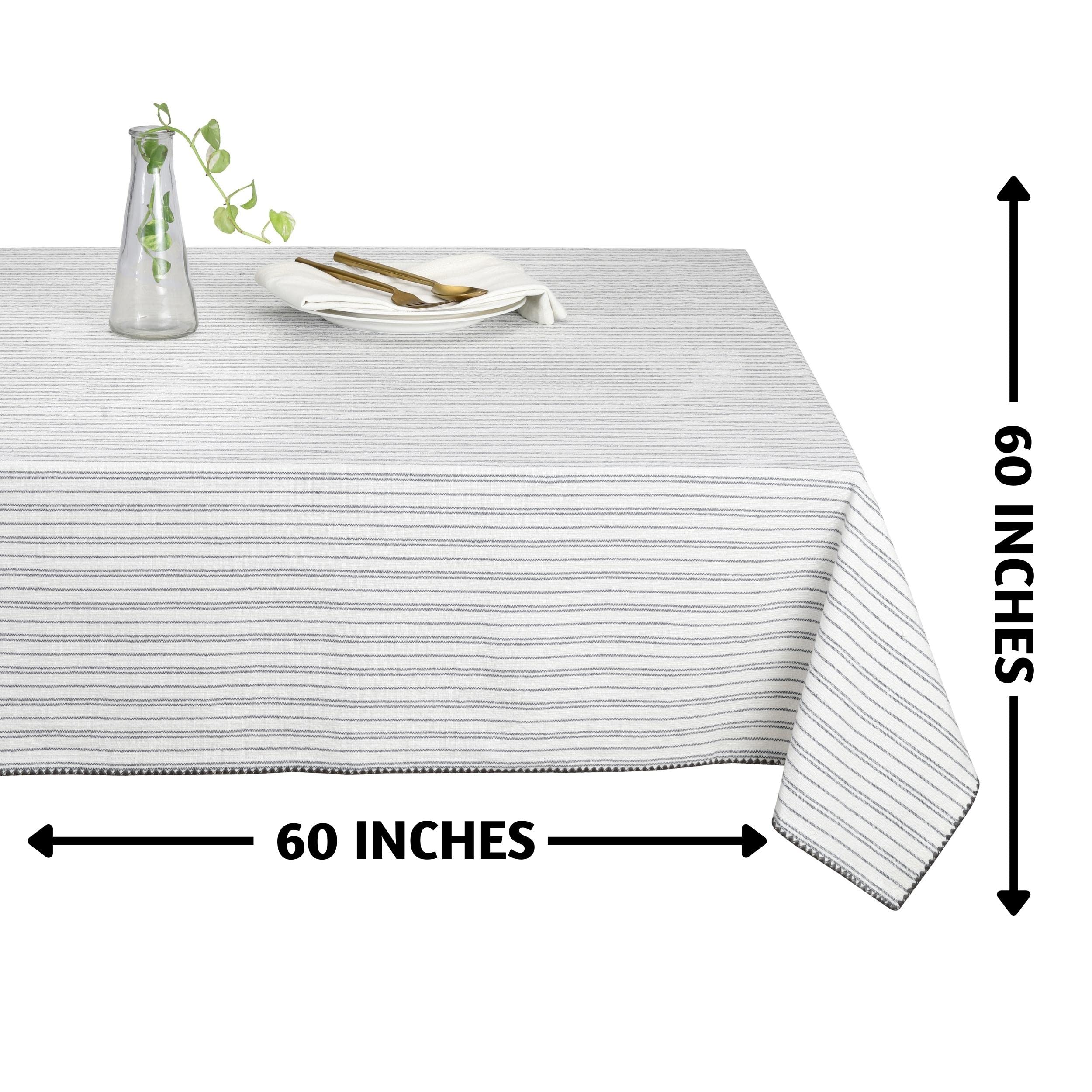 Folkulture Table Cloth For Rectangle Table 60 X 72 Inches, 100% Cotton Boho Tablecloth For Farmhouse Tabletop Decorations, Bohem