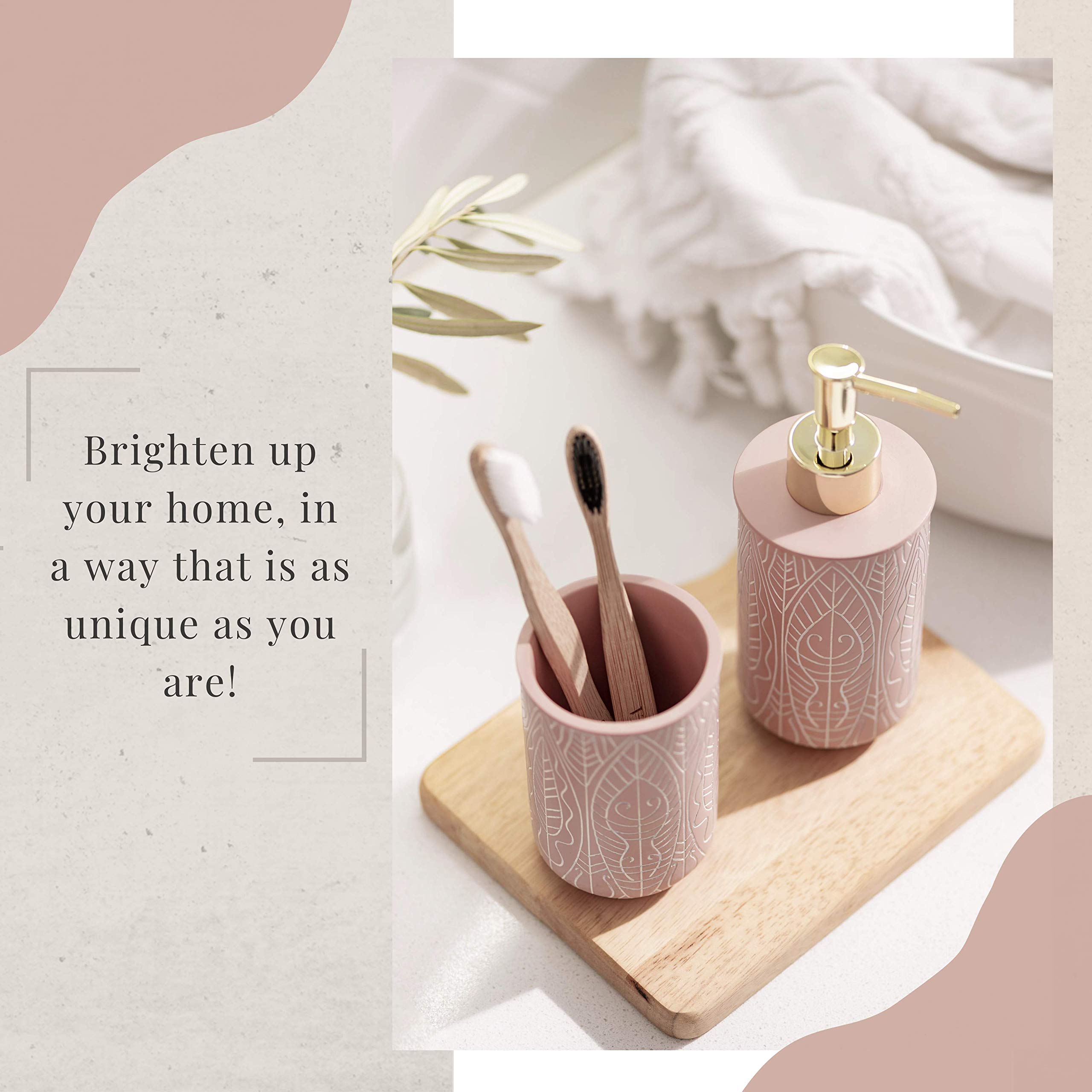 Premium Coral Pink Bathroom Accessories Set. Pink Bathroom Decor. Accesorios Para Baos. New Apartment Essentials. Pink Toothbrus
