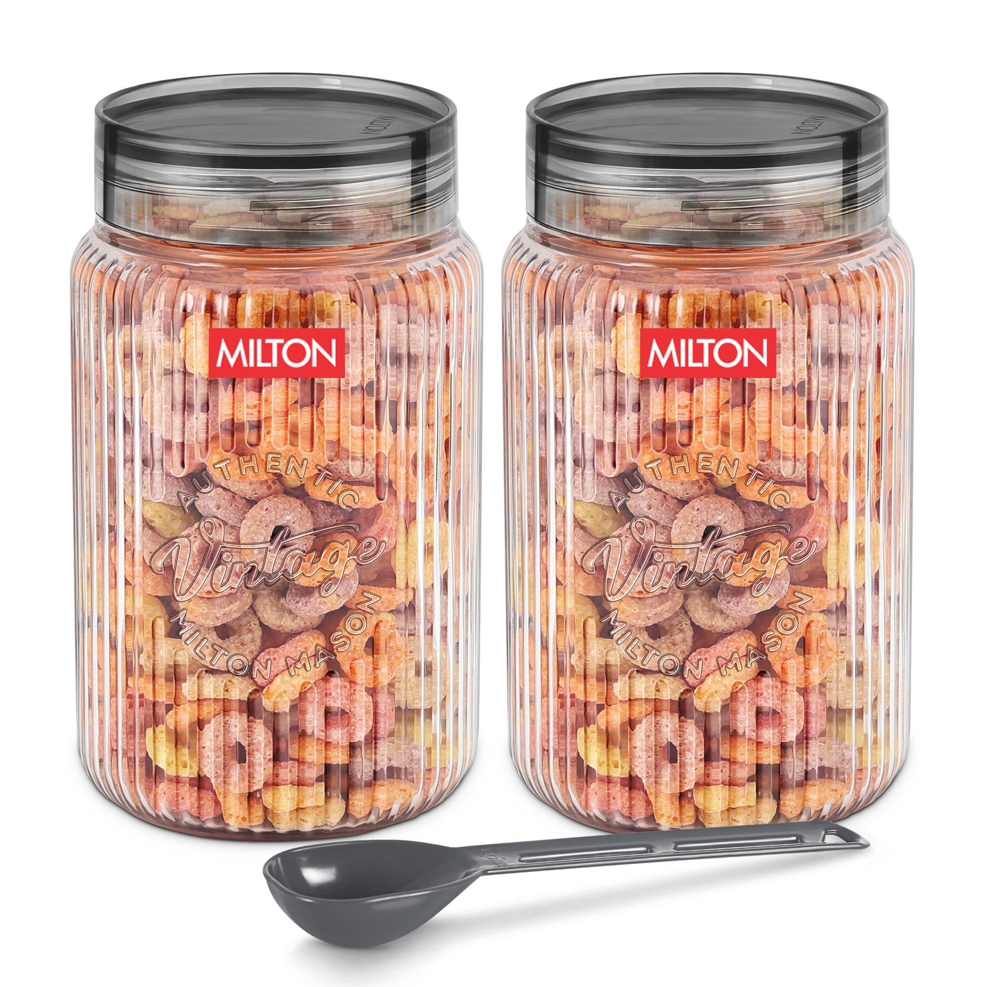Milton Olive 2000 Airtight Food Grade Modular Plastic Container | Bpa Free, Stackable & Transparent | Wide Mouth With See-Throug