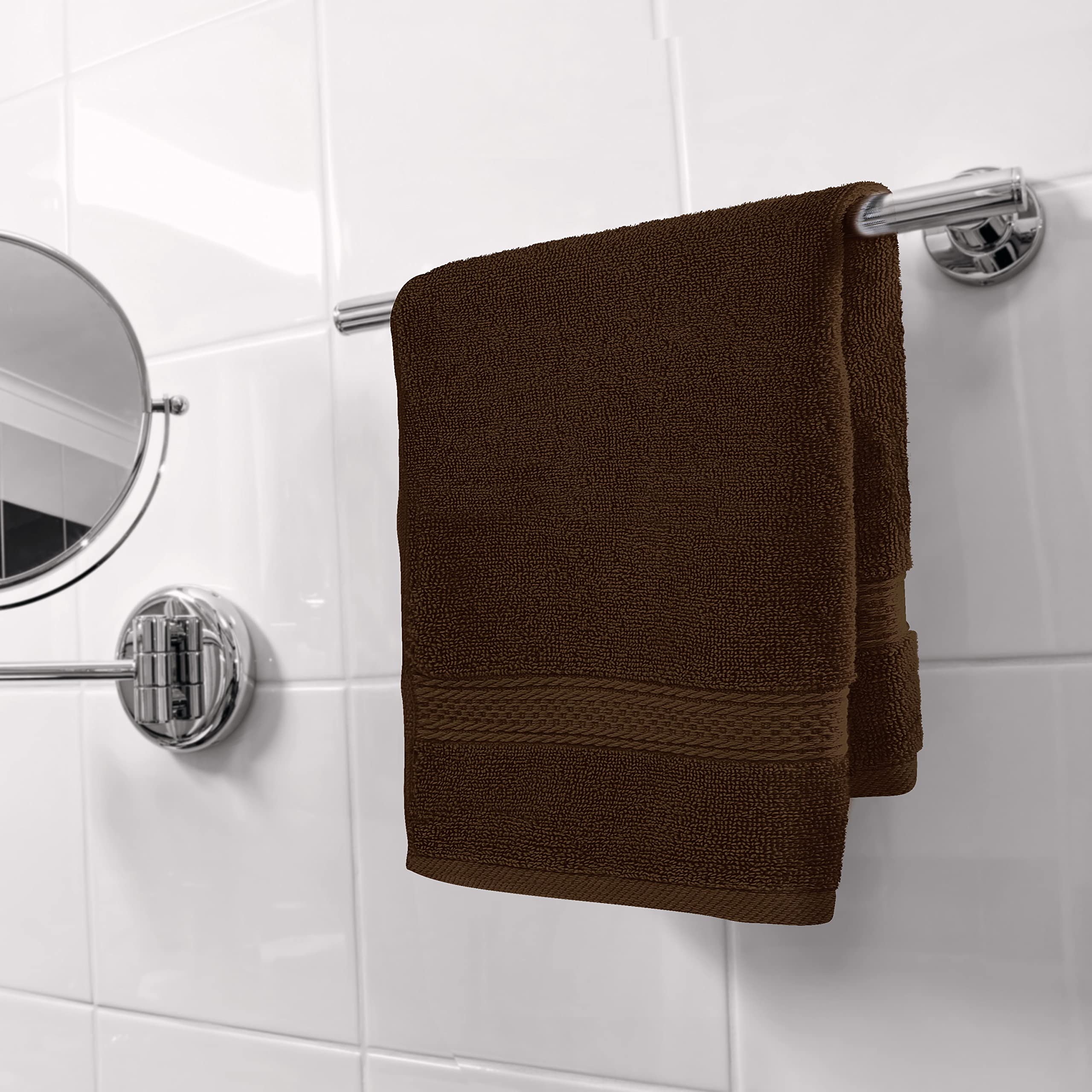 Utopia Towels Premium Hand Towels Set, 100% Cotton, Ultra Soft, 6 Pack, 16x28 inches, Dark Brown, Model UT0624