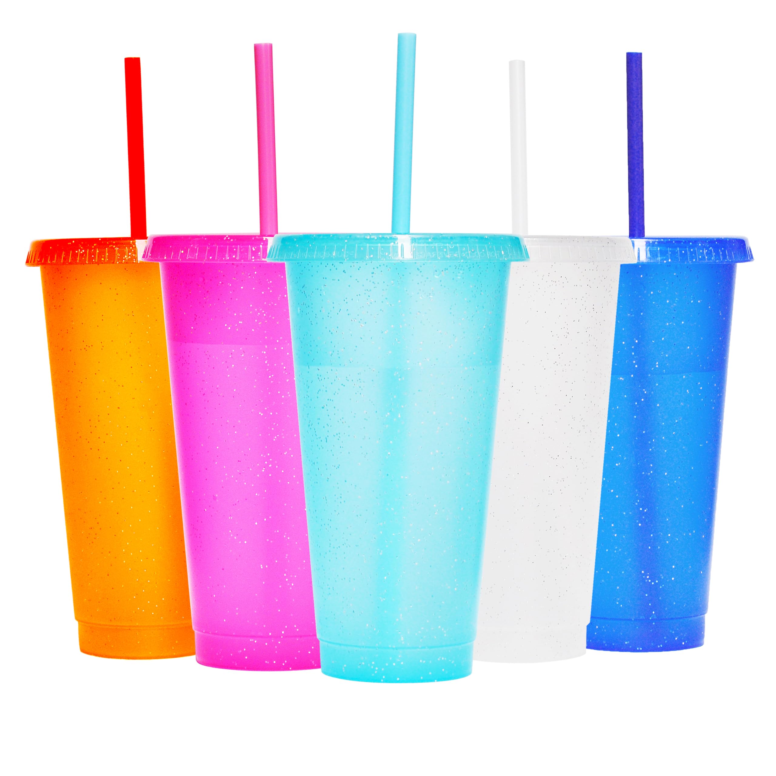 Suertestarry 24Oz Tumblers With Lids And Straws Bulk,Water Bottle Iced Coffee Travel Cup Cold Drink Cup Smoothie Cup,Reusable Pl