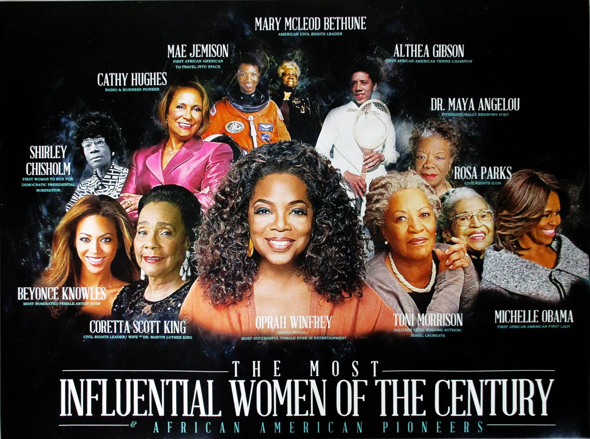 777 Tri-Seven Entertainment Famous African American Women Poster Print Black History, 24'' X 18''