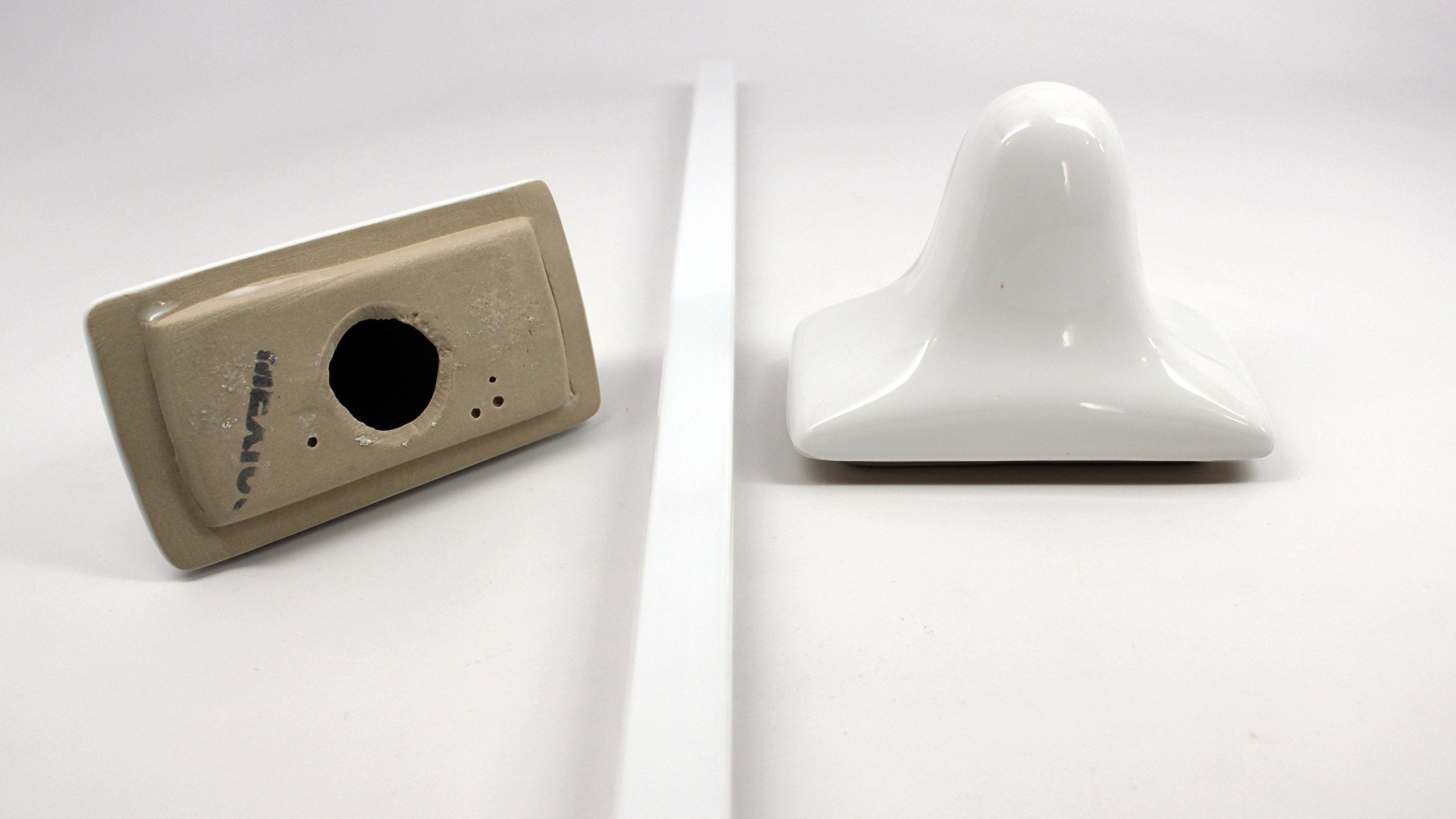 Bath Accessories 24'' White Ceramic Towel Bar - Not For Flat Surface Installation