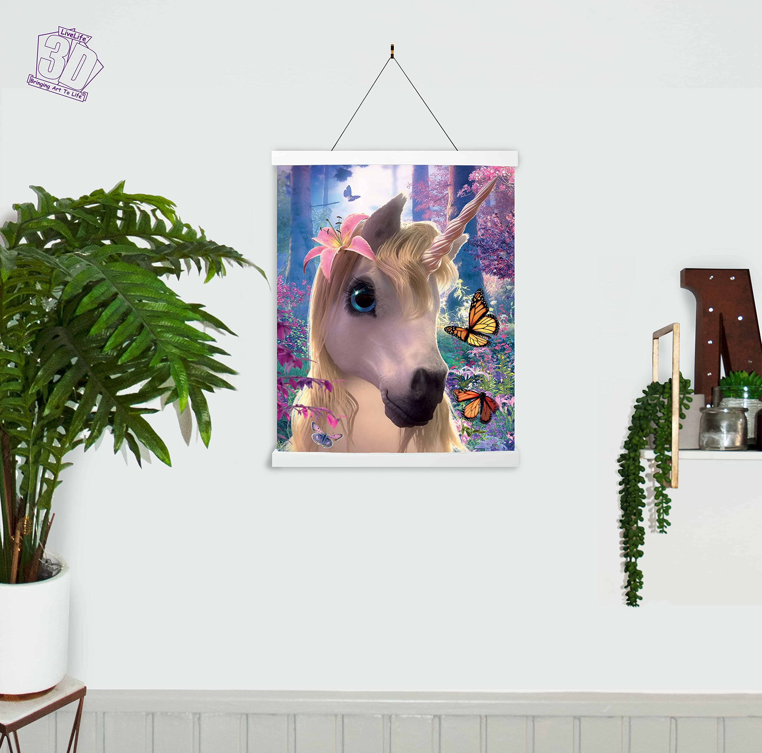3D Livelife Lenticular Wall Art Prints - Cute Unicorn From Deluxebase. Unframed 3D Fantasy Poster. Perfect Wall Decor. Original