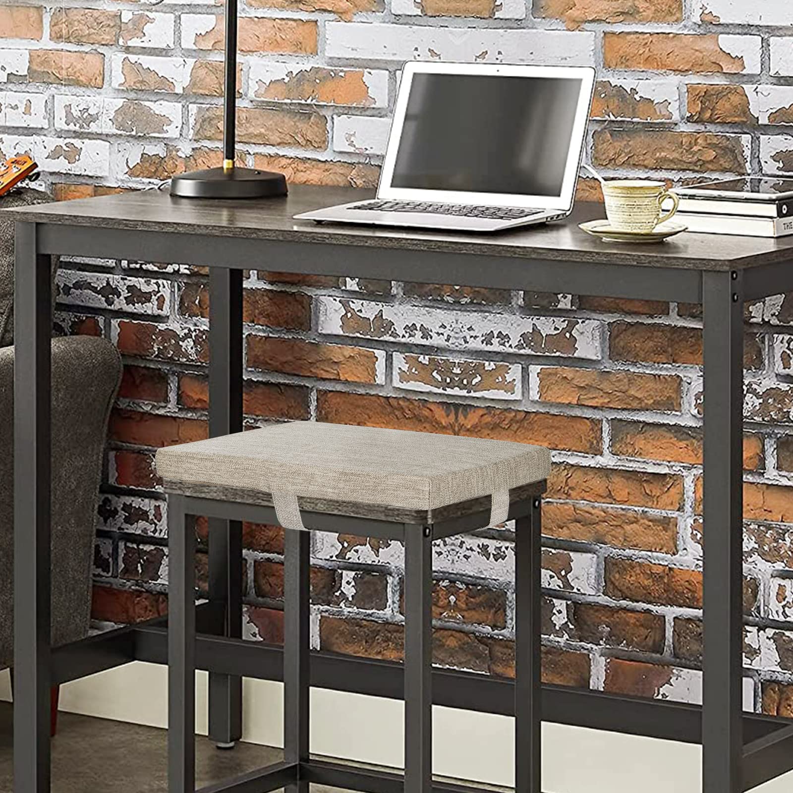 Baibu Set Of 2 Rectangle Bar Stool Cushions, Non-Slip Dining Bar Stool Cushion Pads Kitchen Bench Stool Cushions With Machine Wa