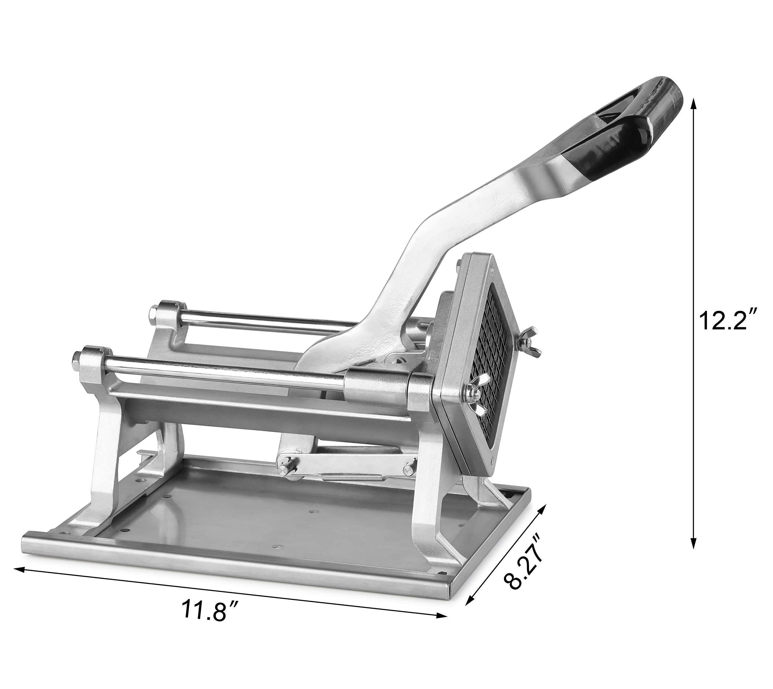 New Star Foodservice 7006872 Extra Heavy Duty French Fry Cutter 3/8'' with Wall Bracket  Fixed Counter or Wall Mount Silver