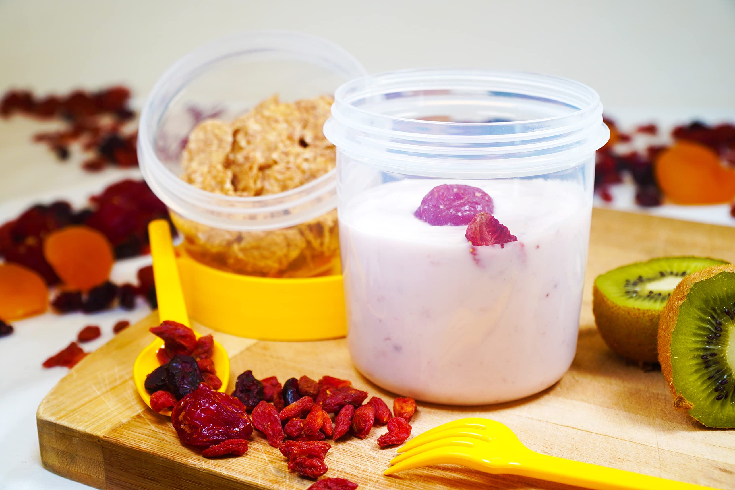 Salda 4 Pack 22 Oz Breakfast On The Go Cups, Take And Go Yogurt Cup With Topping Cereal Cup With Spoon And Fork, Overnight Oats