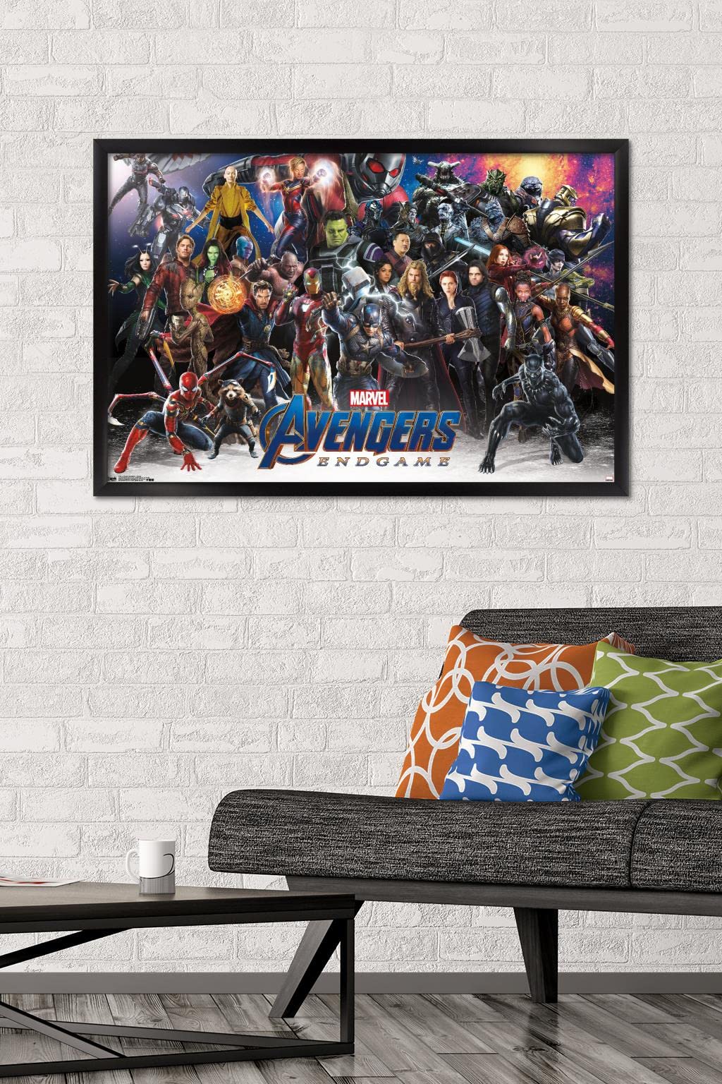 Trends International Marvel Cinematic Universe - Avengers - Endgame - Lineup Wall Poster, 22.375'' X 34'', Black Framed Version