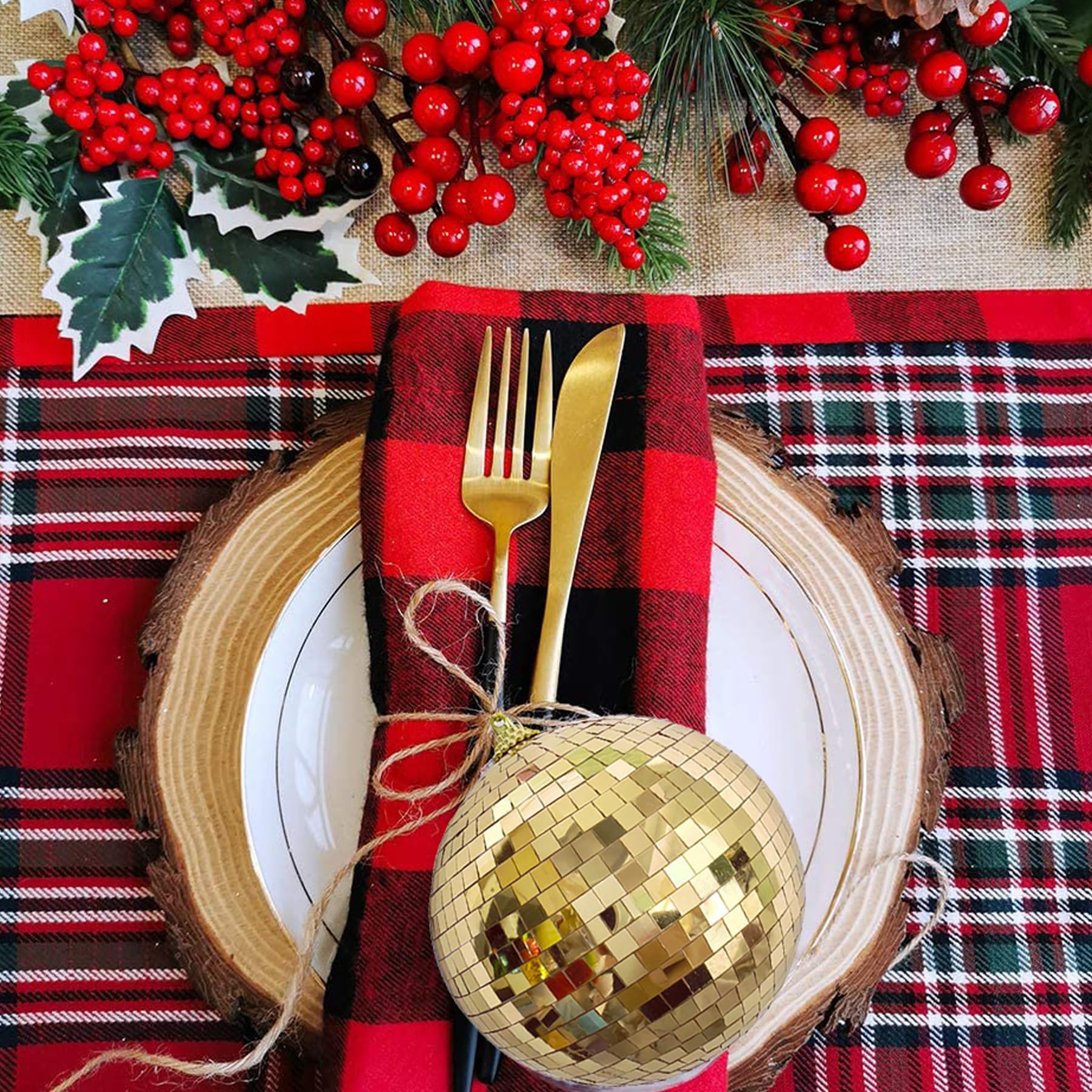 ZHANYIGY 4Pcs Christmas Balls Ornaments for Xmas Tree - Shatterproof Christmas Ball Xmas Tree Decorations Hanging Ball Gold PET