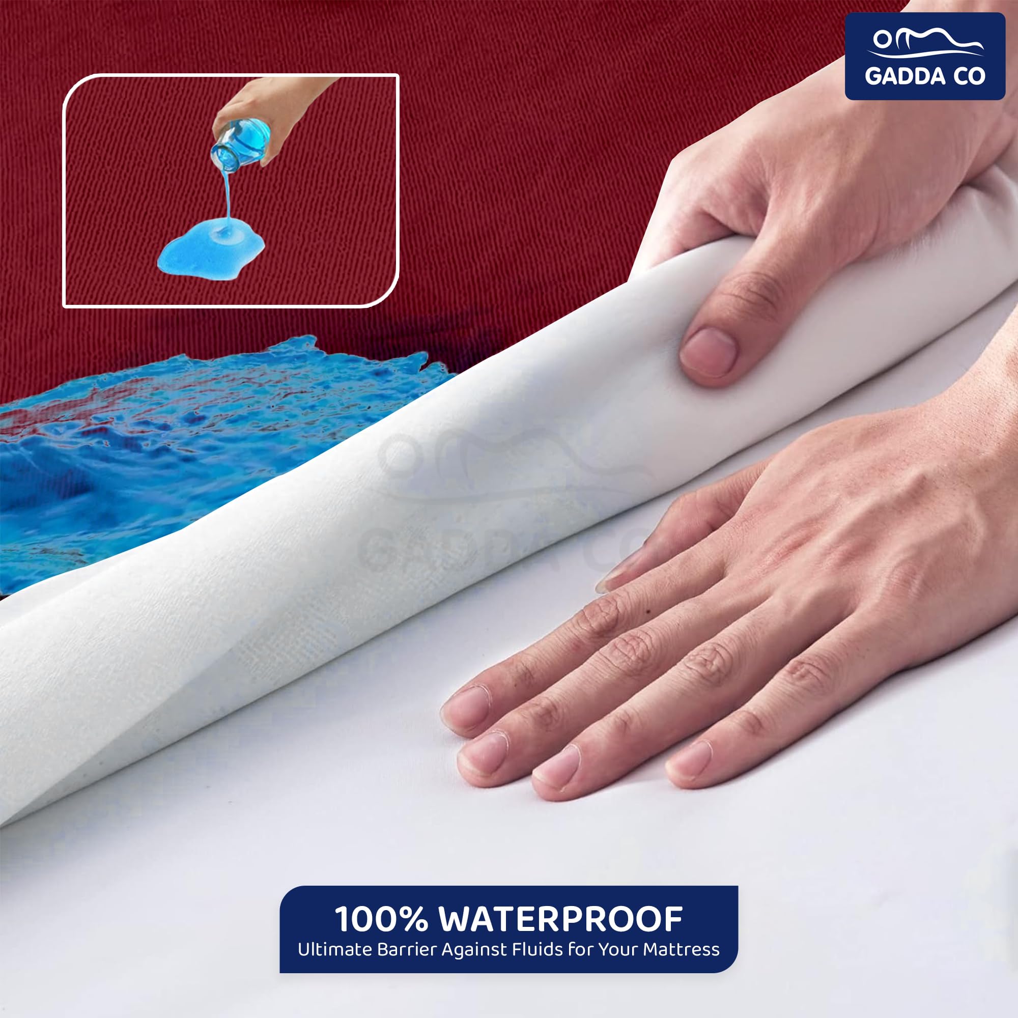 Gadda Co Water Proof Terry Cotton Mattress Protector/Cover -As Per Your Mattress Size, Customized Size (Max Width 78 Inch And Ma