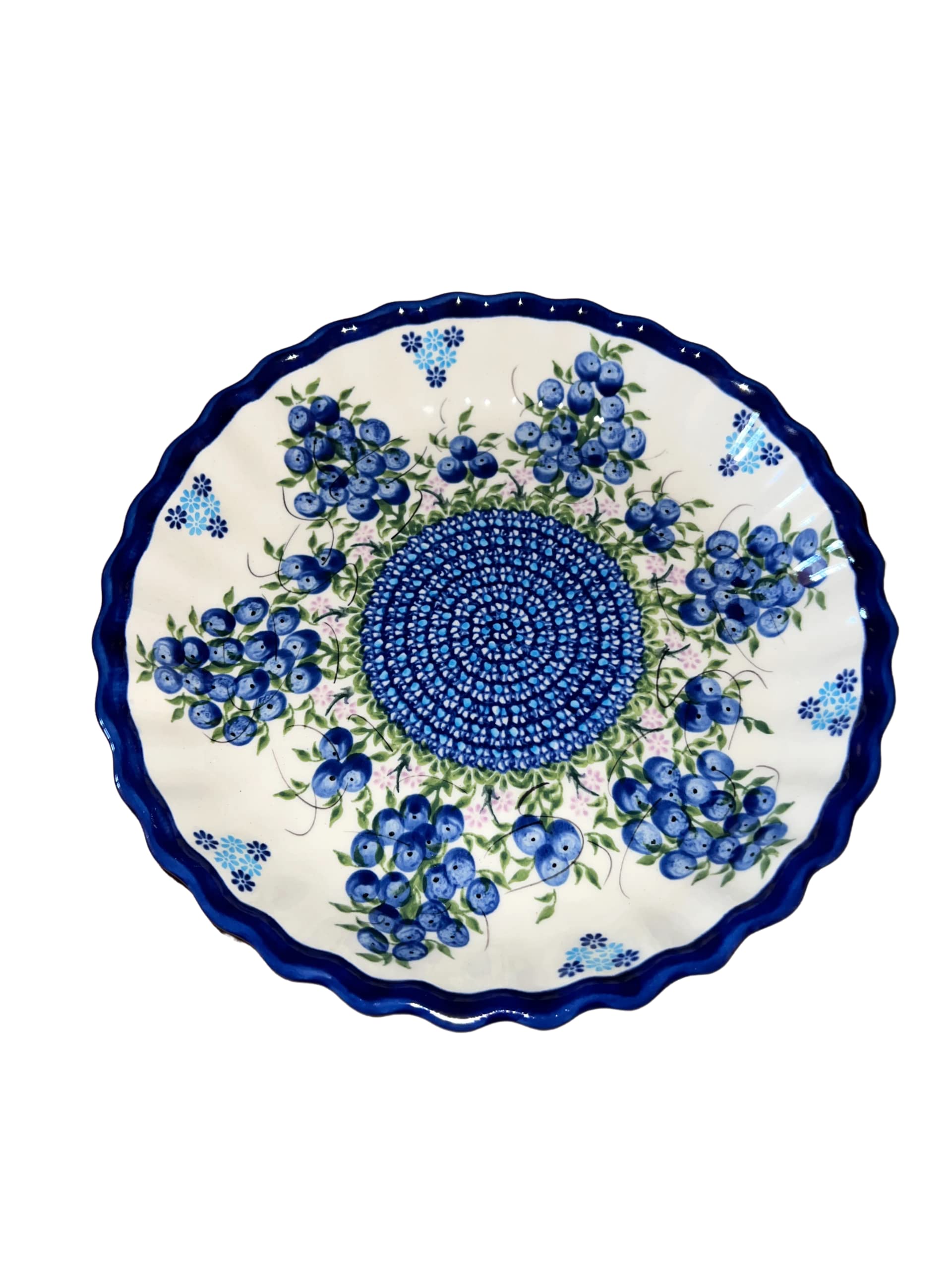 Polish Pottery 10 Inch Blueberry Pie Plate