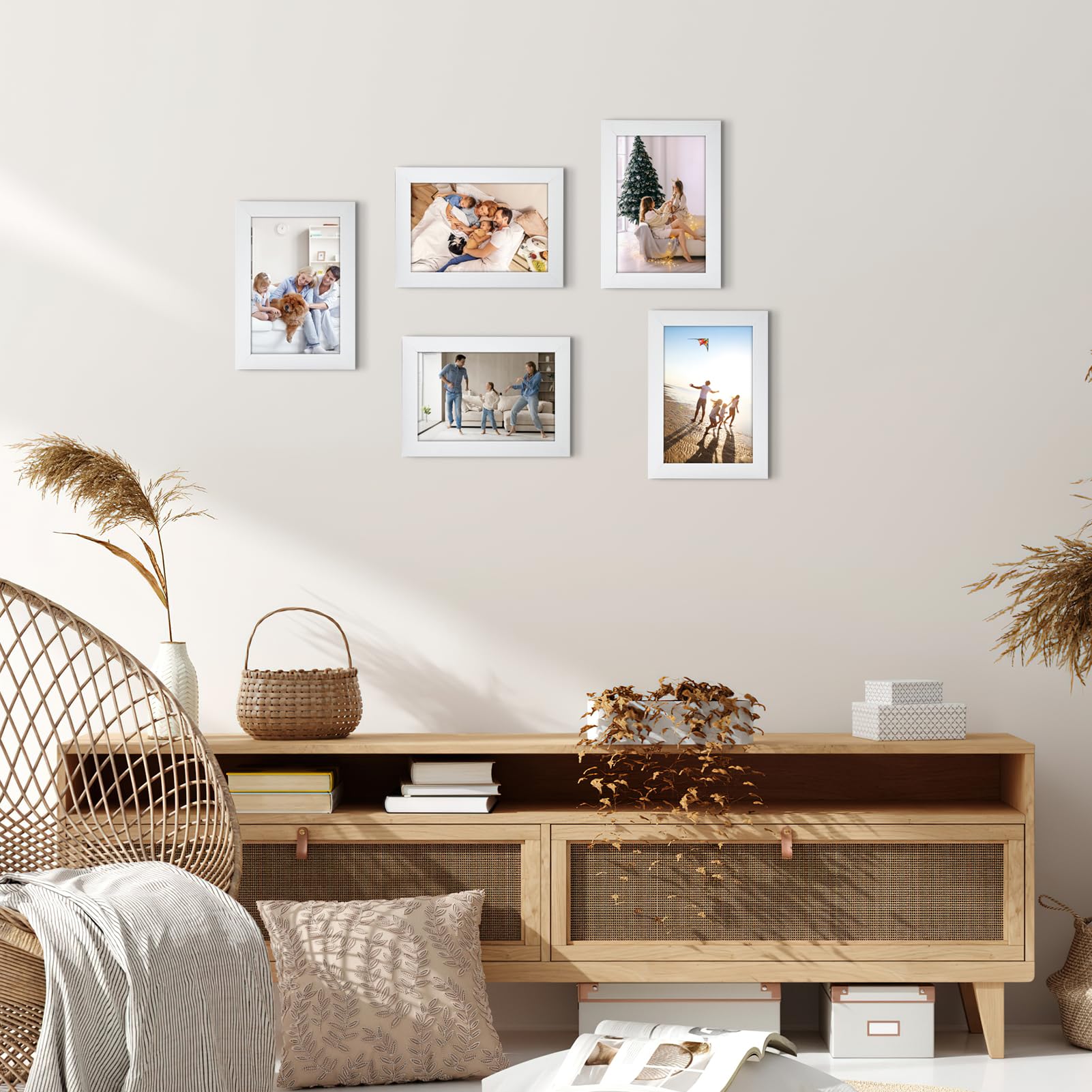 HORLIMER 4x6 Picture Frame Set of 15, White Picture Frames Display 4 by 6 Photo for Wall or Tabletop