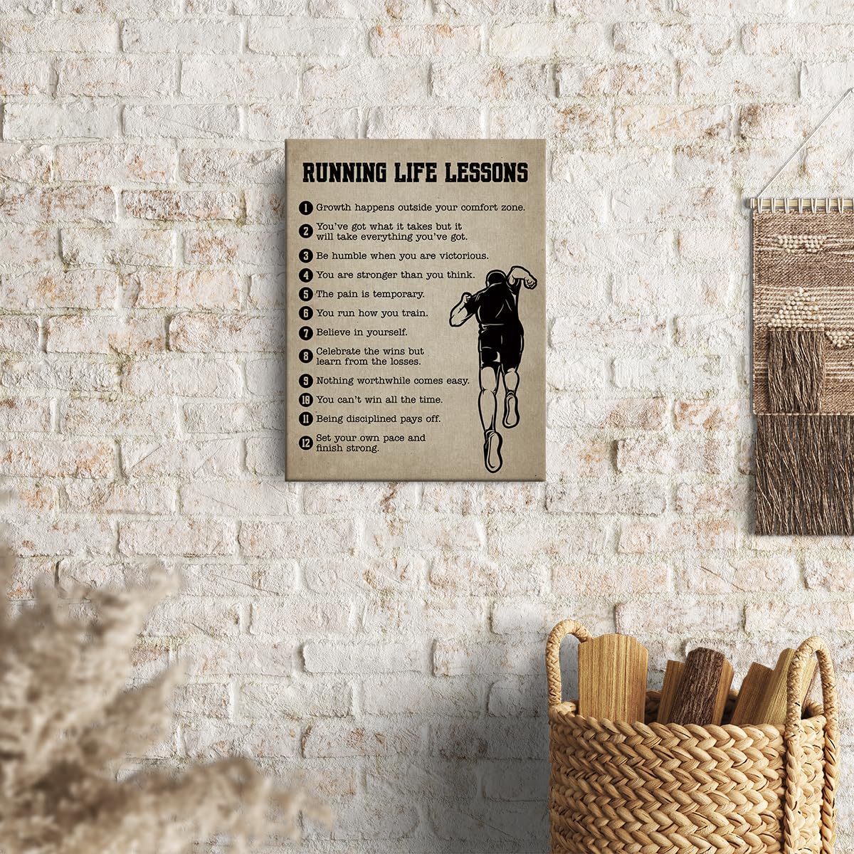 Running Gifts Inspirational Wall Decor Canvas Wall Art Artwork Runner Framed Art Paintings Running Posters For Marathon Runner A