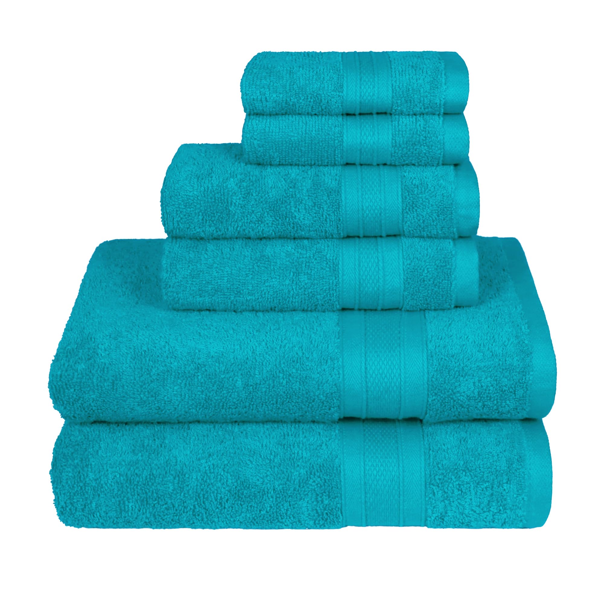 Trident Soft Comfort Air Rich Towels For Bath, 100% Cotton Towel, Super Soft, Highly Absorbent, 6 Pieces Towel Set, 500 Gsm - Te
