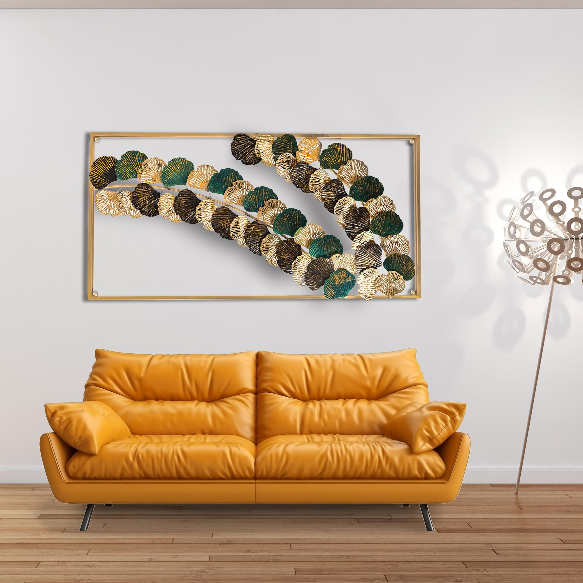 Decorative India Metal Leaf Pattern Abstract Wal Art For Living Room Decorative Wall Sculpture For Home Dcor
