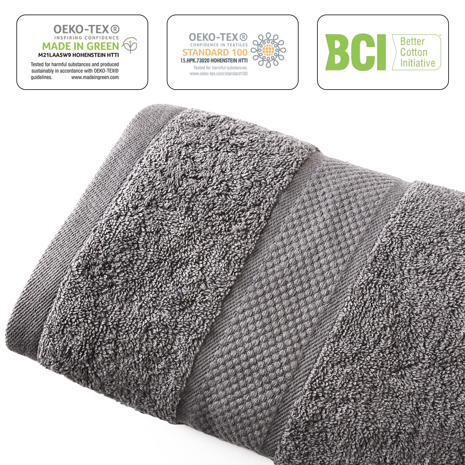 Infinitee Xclusives Premium Bath Towels Set Pack Of 4-100% Ring Spun Cotton Towels - Grey Bath Towels 27 X 54 - Soft Feel, Quick