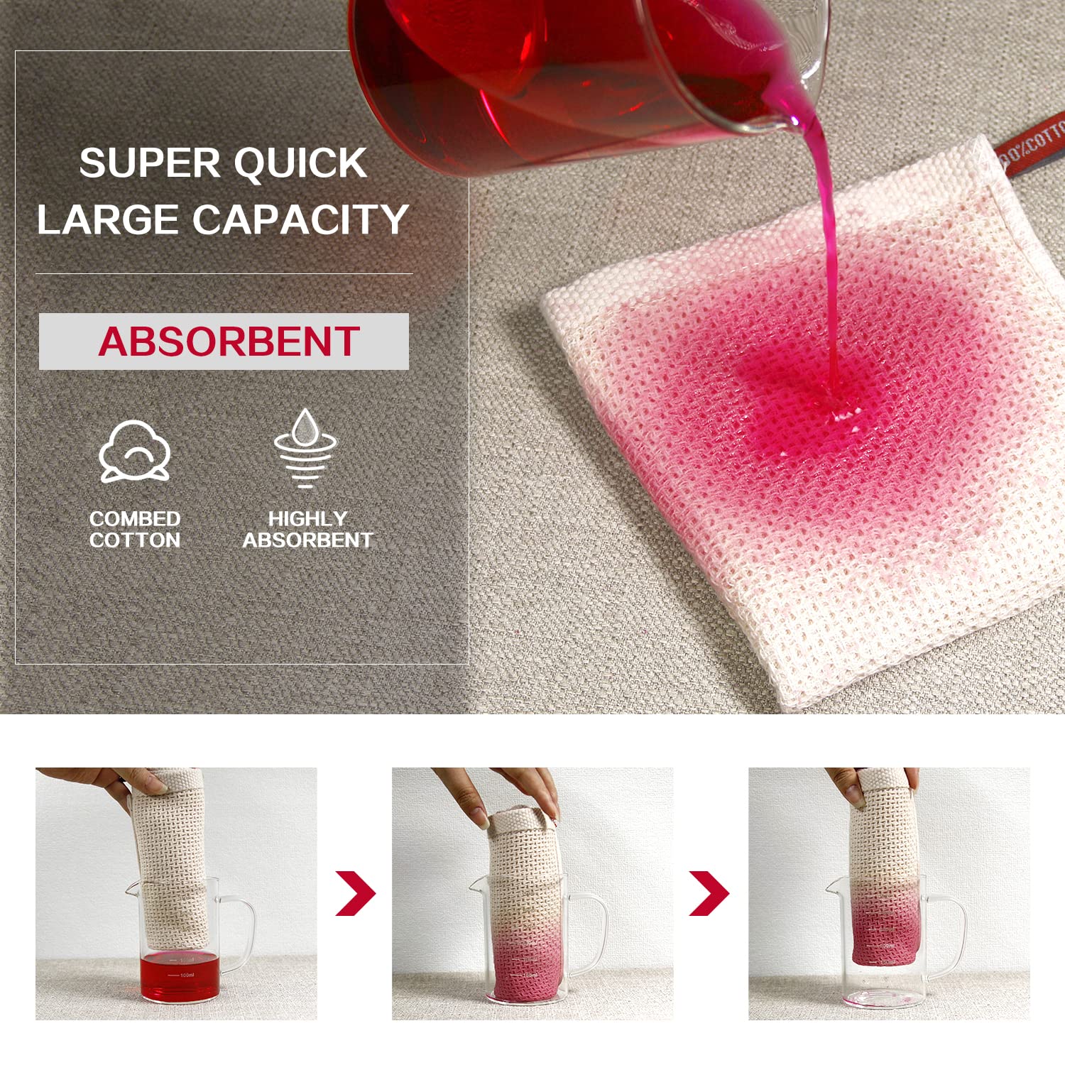 Balcony & Falcon Waffle Weave Dish Towel Kitchen Towel Hand Dish Rags Great For Household Cooking Cleaning Kerchief,12X12Inches,