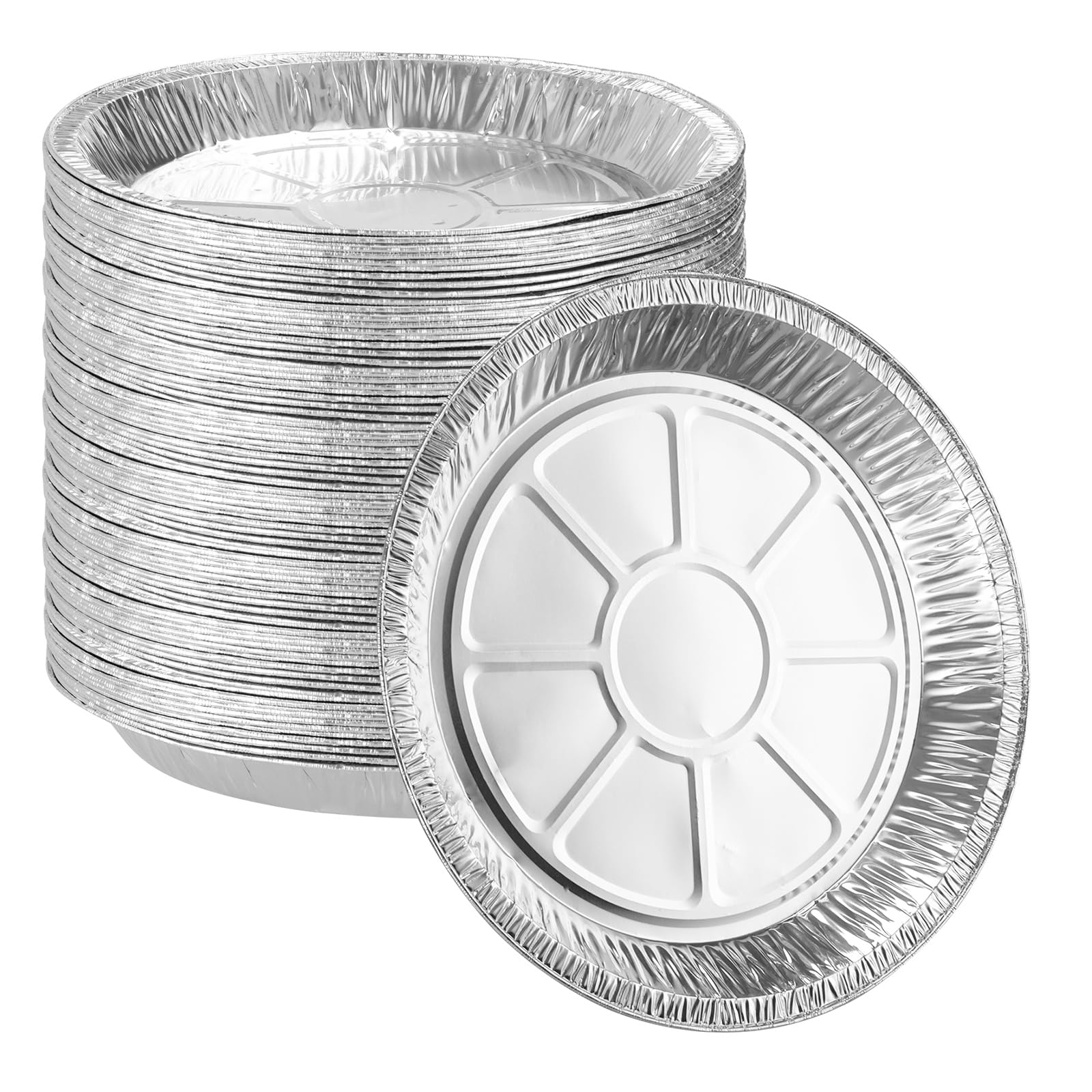 Oungy 50 Pcs 9 Inch Pie Pans Disposable Aluminum Foil Pie Tins Round Disposable Baking Pans Heavy Duty Aluminum Baking Pans For