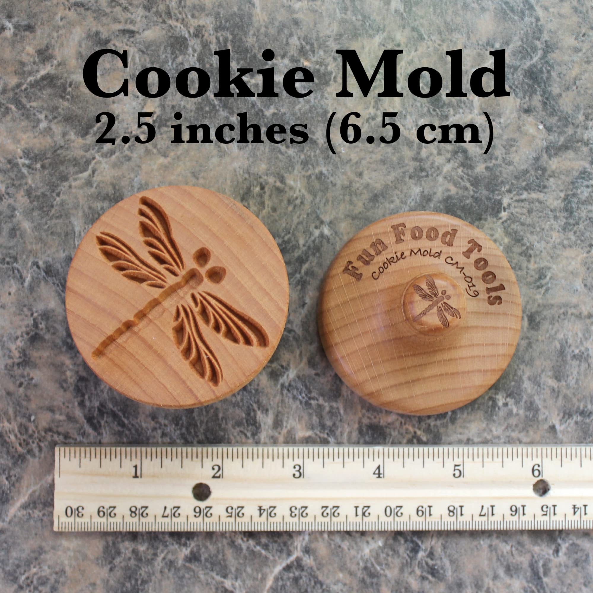 Fun Food Tools, Wood Cookie Stamp, 2.5 Inch (Dragonfly Cs-019)