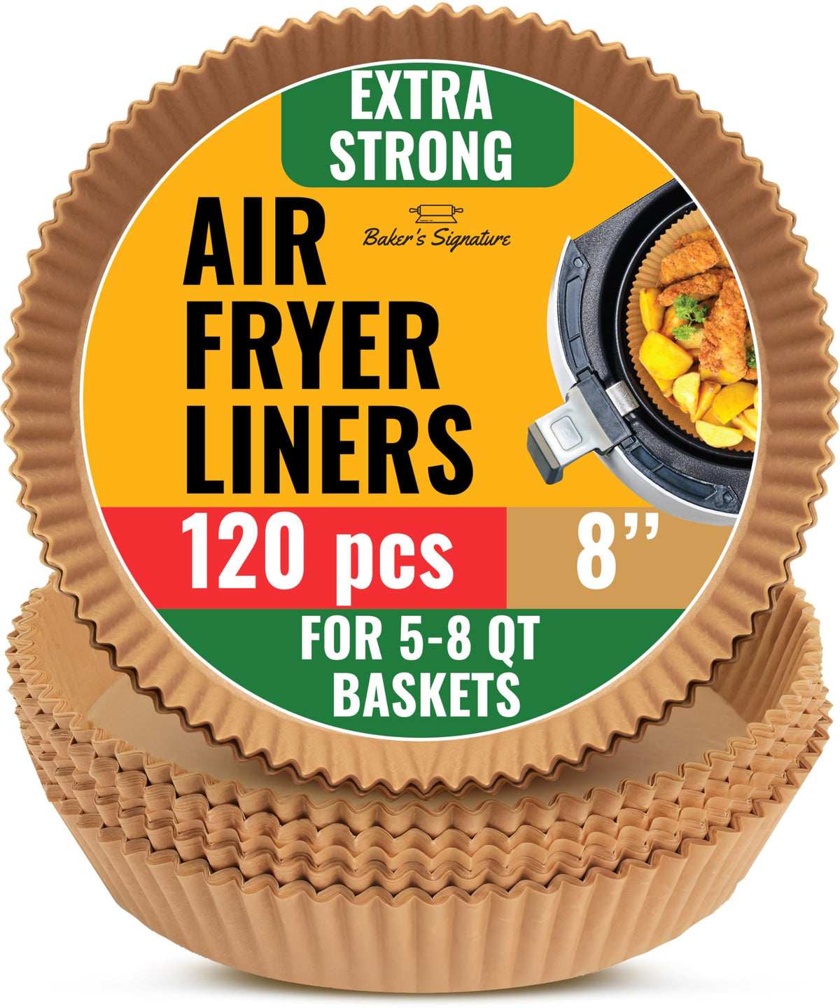 Air Fryer Liners For Ninja, 120 Pcs Round Disposable Airfryer Paper Liners - Non-Stick And Oil Proof For Easy Cleanup, Great For
