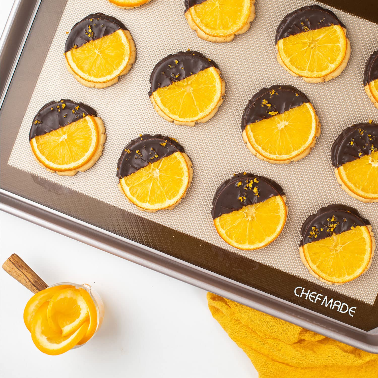 Chefmade 17-Inch Silicone Baking Mat With Measurements, Non-Stick Heat Resistant Rolling Dough Mat, For Pastry,Pizza, Fondant An