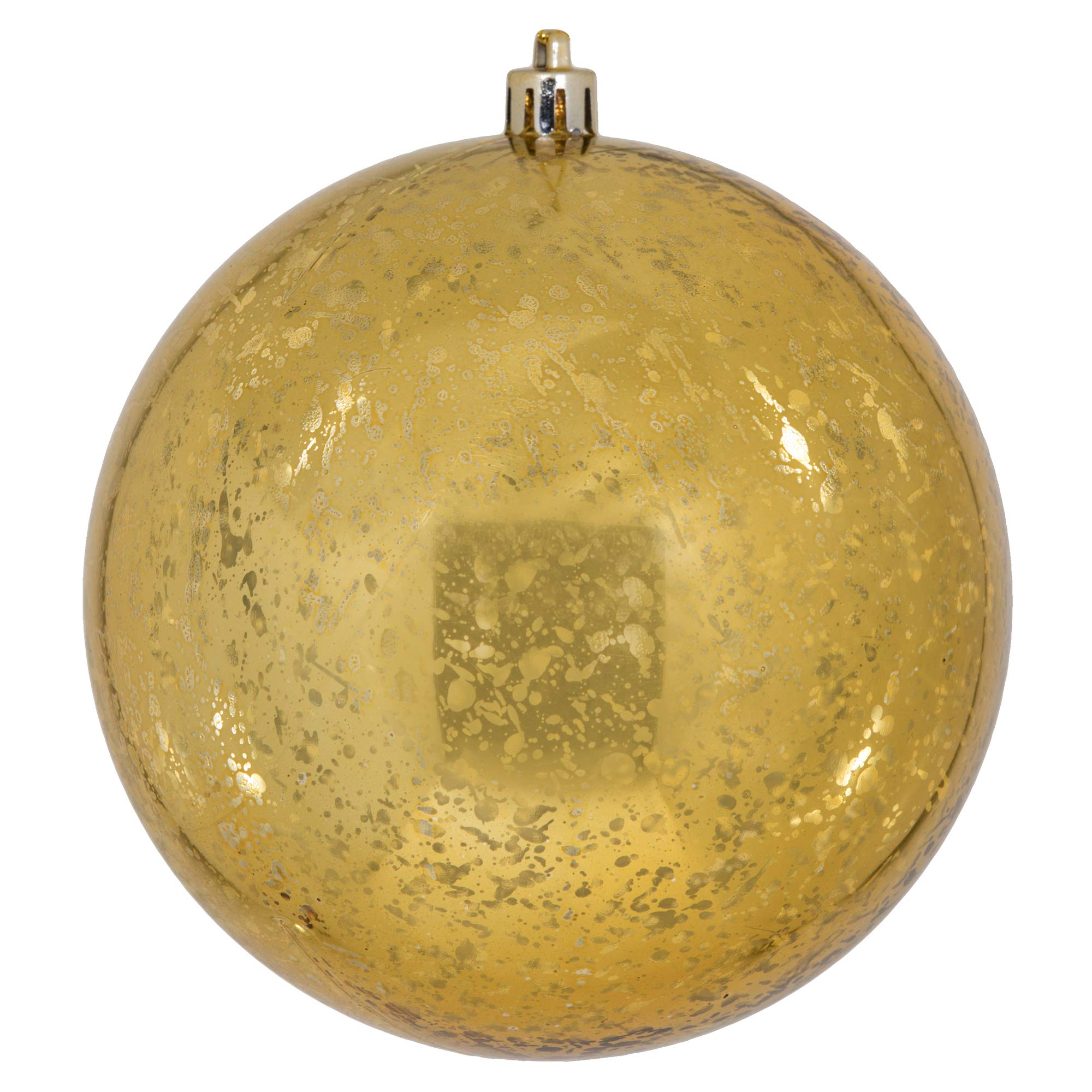 Vickerman 4.75 Christmas Ornament Ball, Honey Gold Shiny Mercury Finish, Shatterproof Plastic, Holiday Christmas Tree Decoration