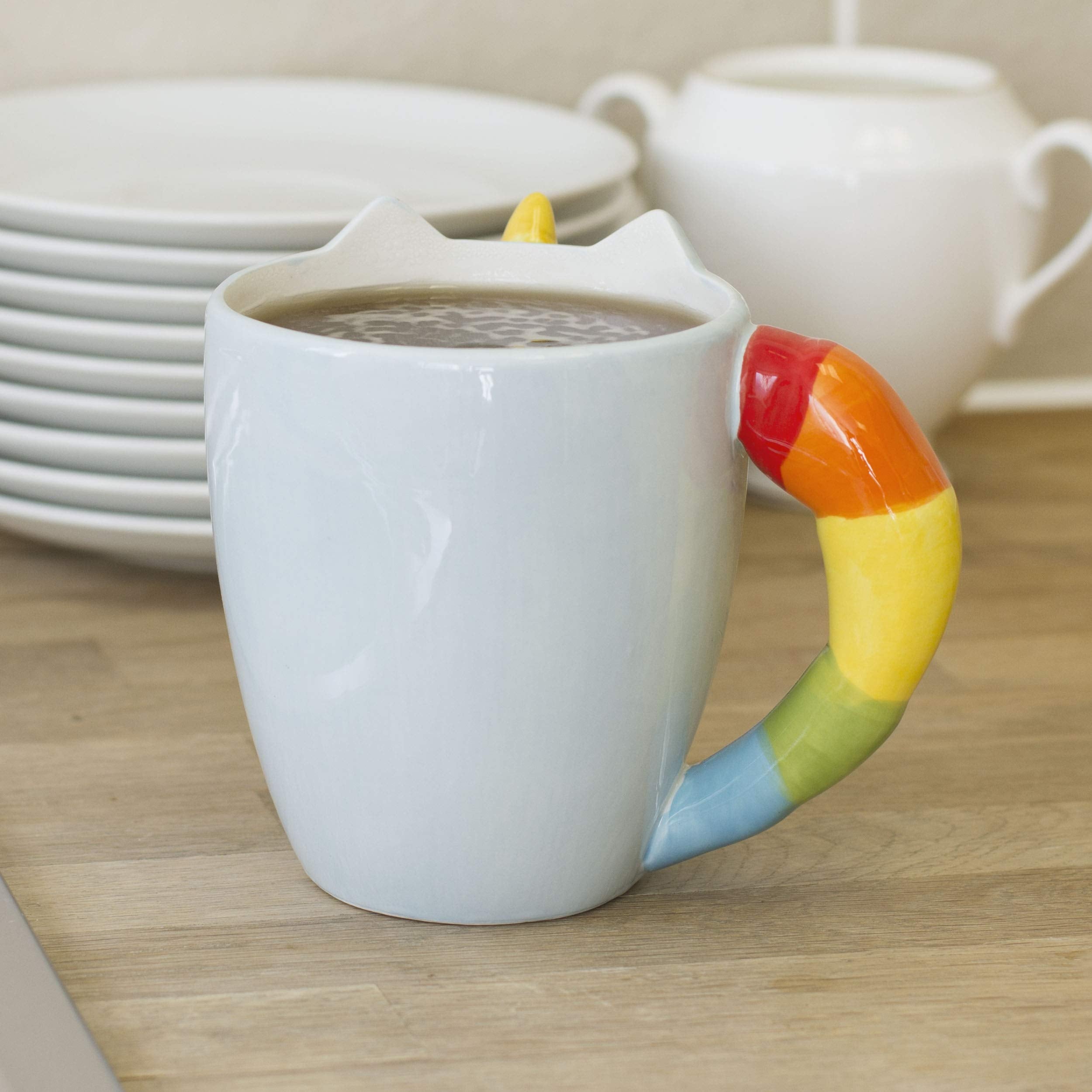 Thumbs Up Uk Ceramic Coffee Fun Novelty Unicorn Cermaic Mug With Handle-Perfect For Home And Office-10 Fl. Oz-Makes A Gift, Fun