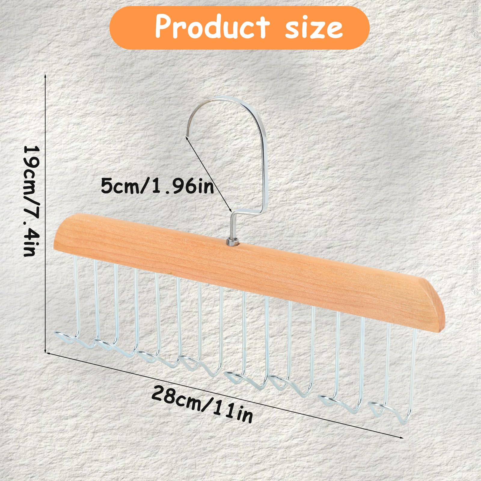 Xbaiyanr 4Pcs Anti Slip Multi Hook Coat Racks,Bra Hangers For Closet Organizer With 8 Hooks 360 Swivel Belt Hanger For Closet Fo