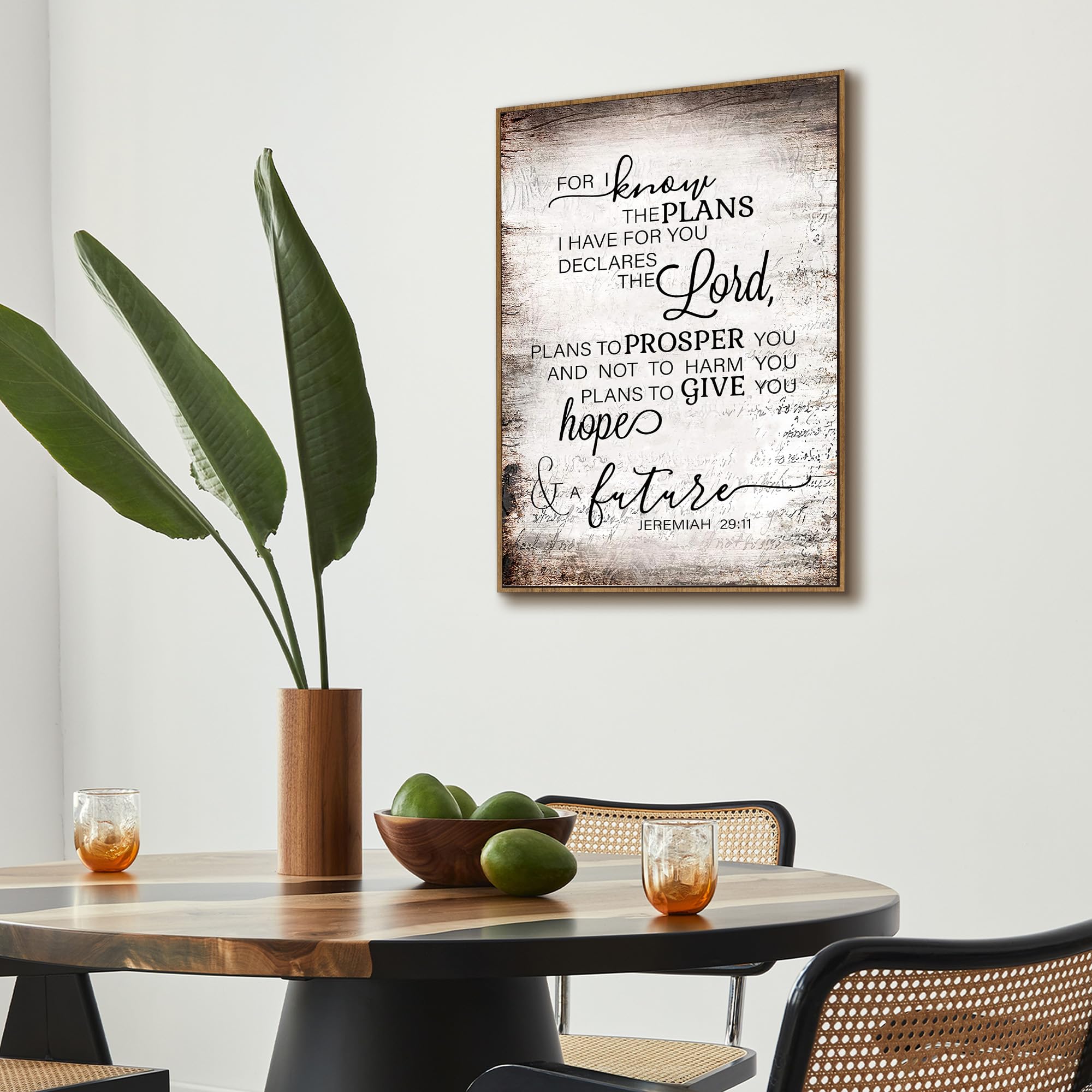 Phamte Christian Jeremiah 29:11 Wall Art Framed, Christian For I Know The Plans I Have For You Wall Art Decor, Bible Verse Scrip