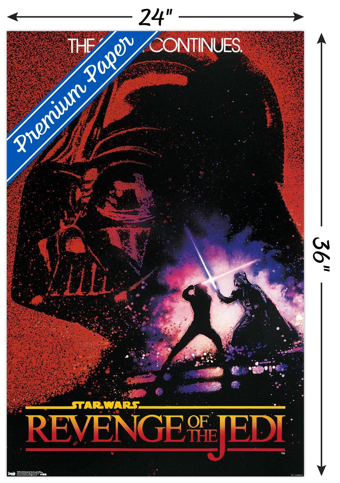 Trends International 24X36 Star Wars: Revenge Of The Jedi - One Sheet Wall Poster, 24'' X 36'', Premium Unframed Version
