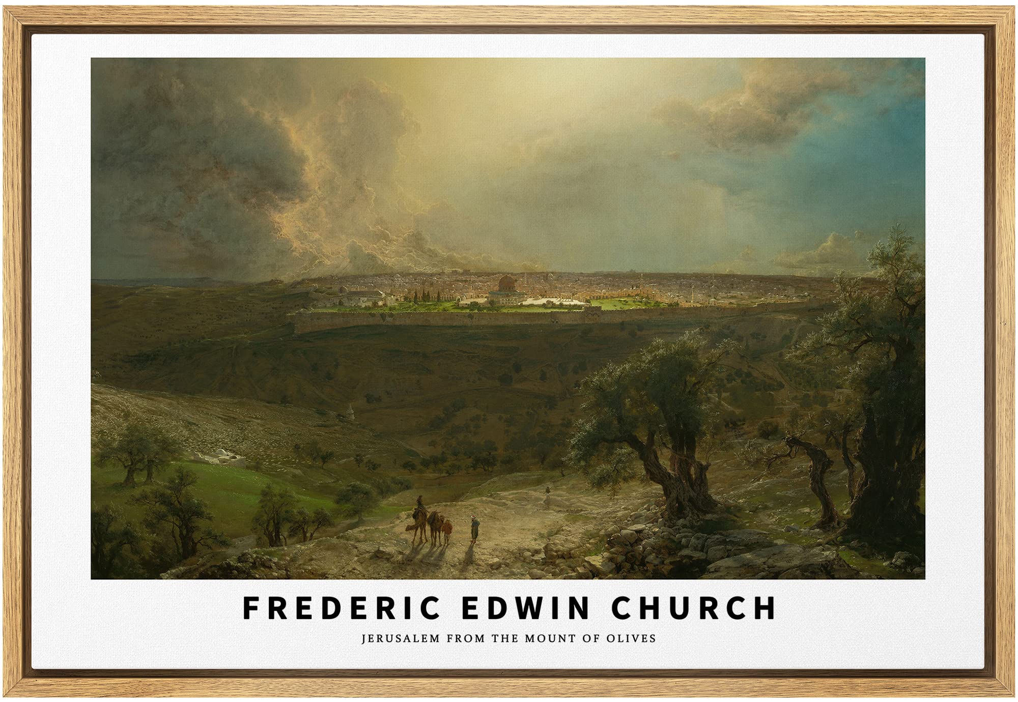 Wall26 Framed Canvas Print Wall Art Jerusalem From Mount Of Olives By Church Historic Classical Illustrations Fine Art Decorativ