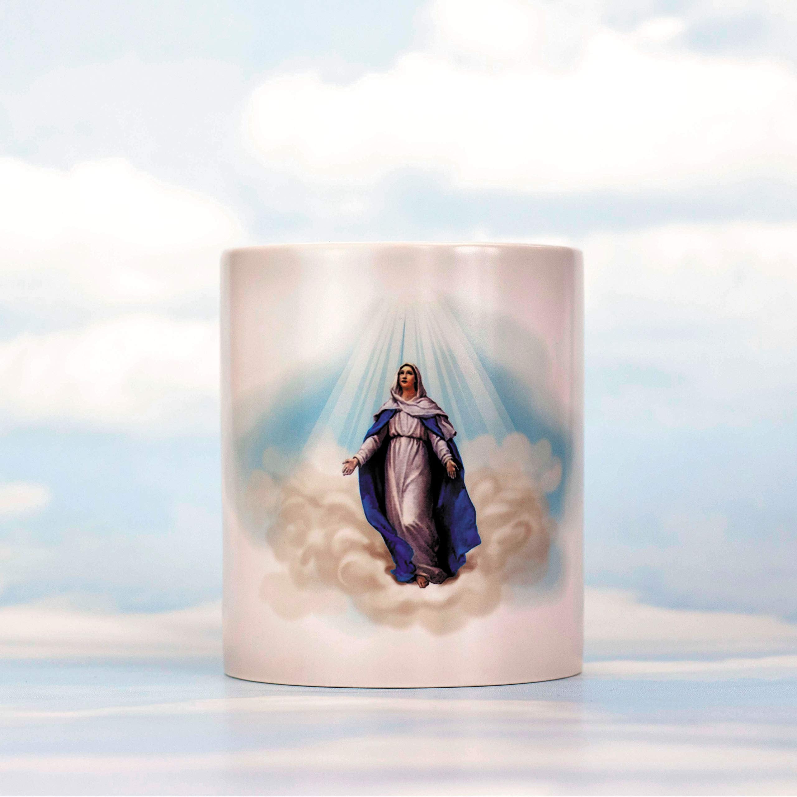 Virgin Mary Miracle Mug - Heat-Changing Mug - Food Safe Microwave Safe Dishwasher Safe Coffee Mug - 11.16 Fl Oz