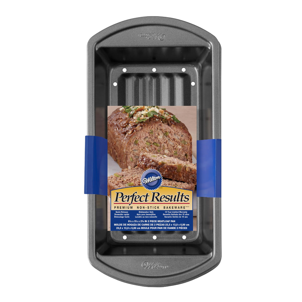 Wilton Perfect Results Premium Non-Stick Bakeware - Meatloaf Pan Set, Reduce The Fat And Kick Up The Flavor, 2-Piece Set