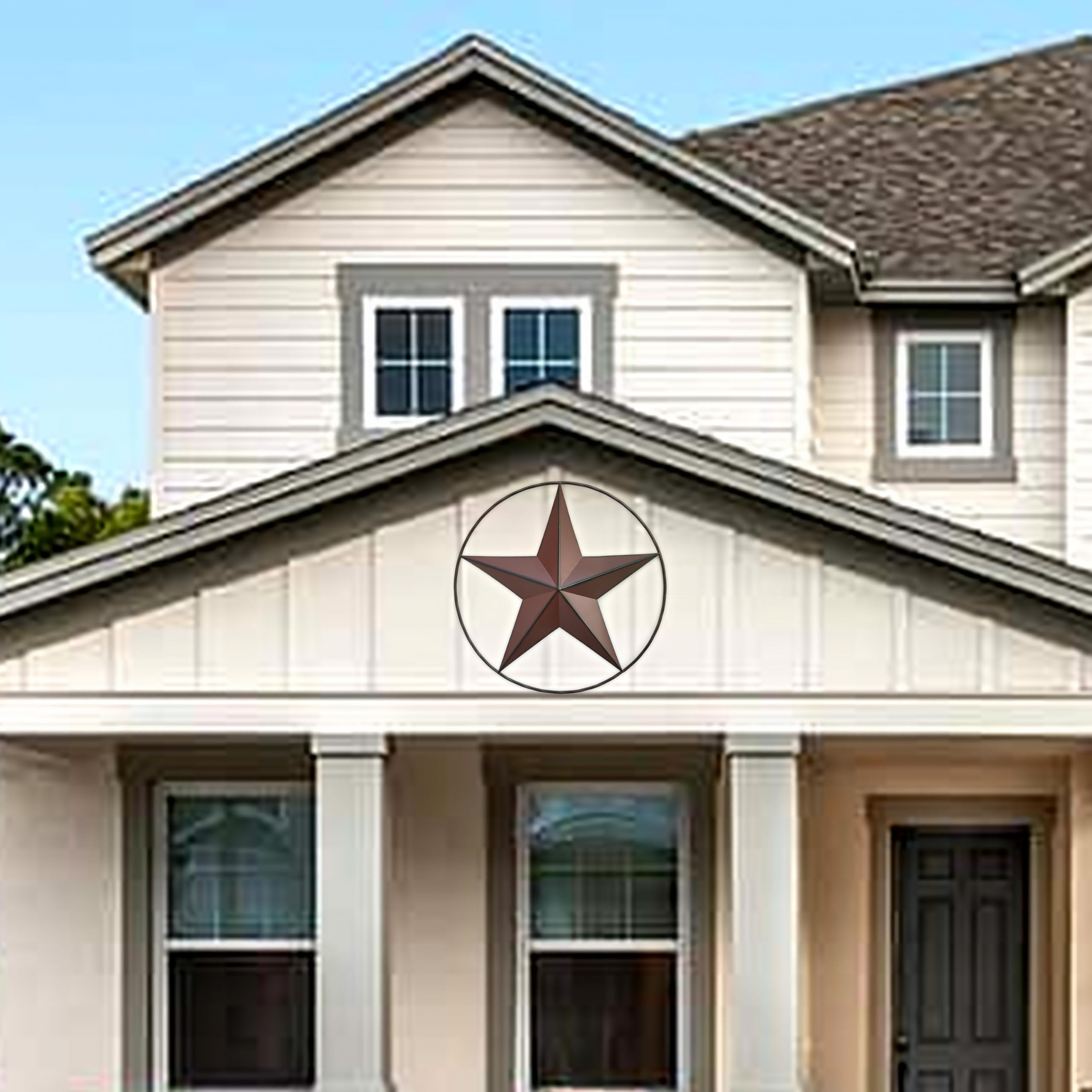 VIVICOMFY 24.5 Red Large Barn Star Wall Decor-Americana Exterior House Decor-Metal Star for Outside Texas Stars Art Rustic Vinta