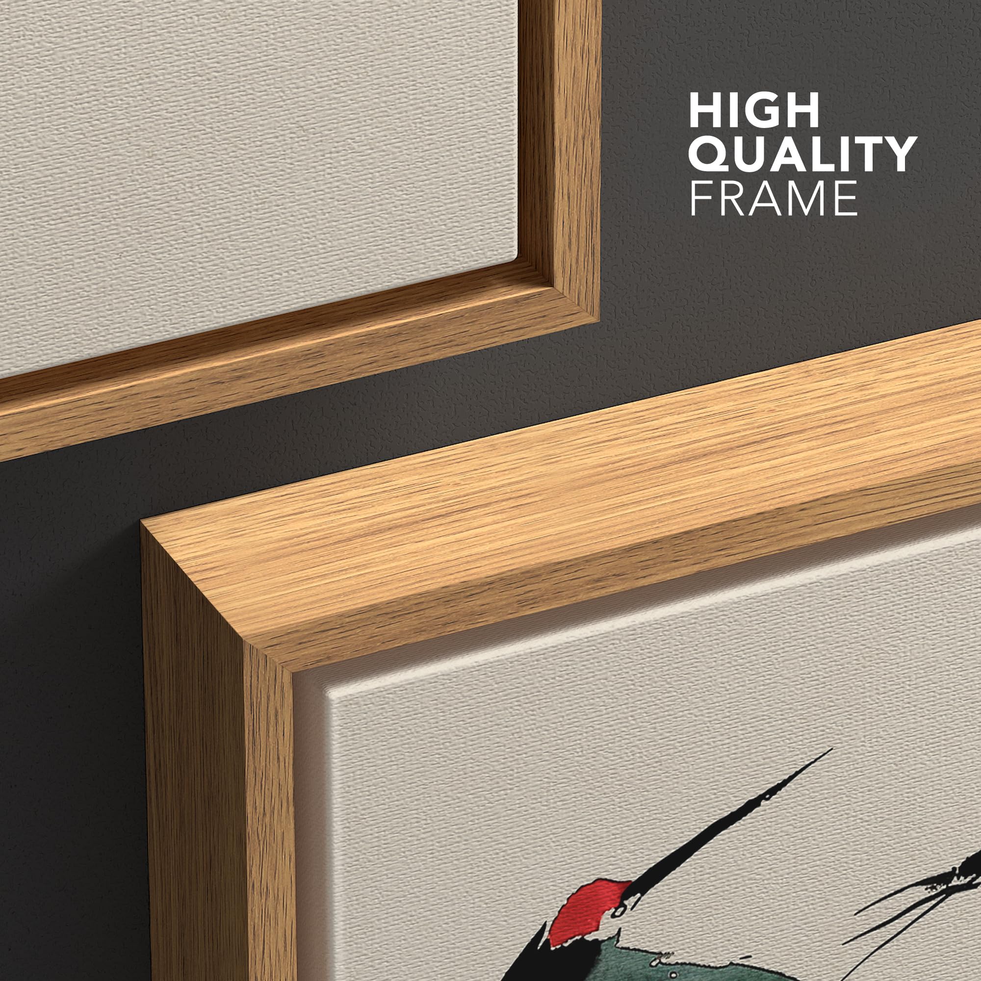 Wall26 Framed Canvas Print Wall Art Japanese Red-Crowned Cranes Minimalist Illustrations Modern Art Botanical Floral Farmhouse/C