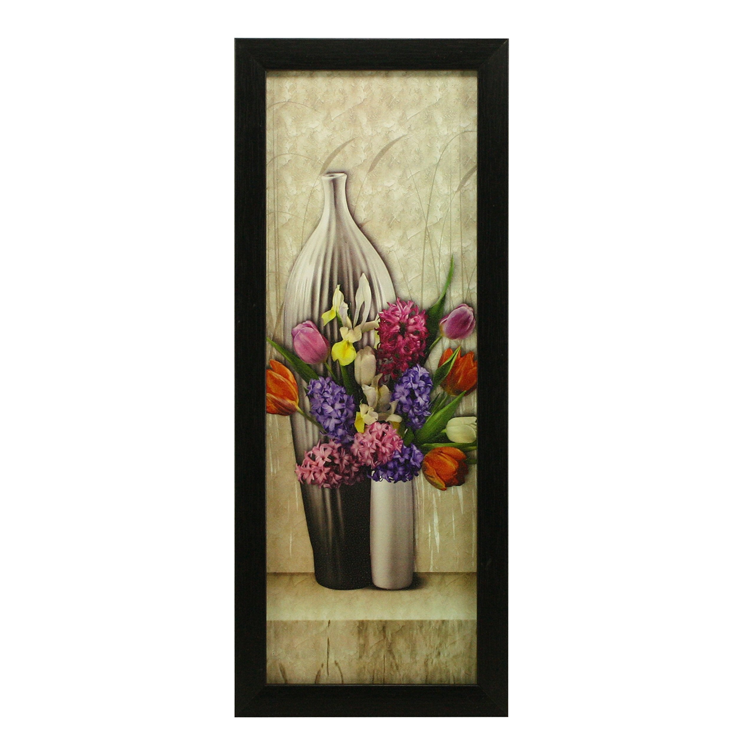 Indianara Floral Rectangular Synthetic Wood Art Painting (35 Cm X 28 Cm X 3 Cm, Set Of 3, Indr1056)
