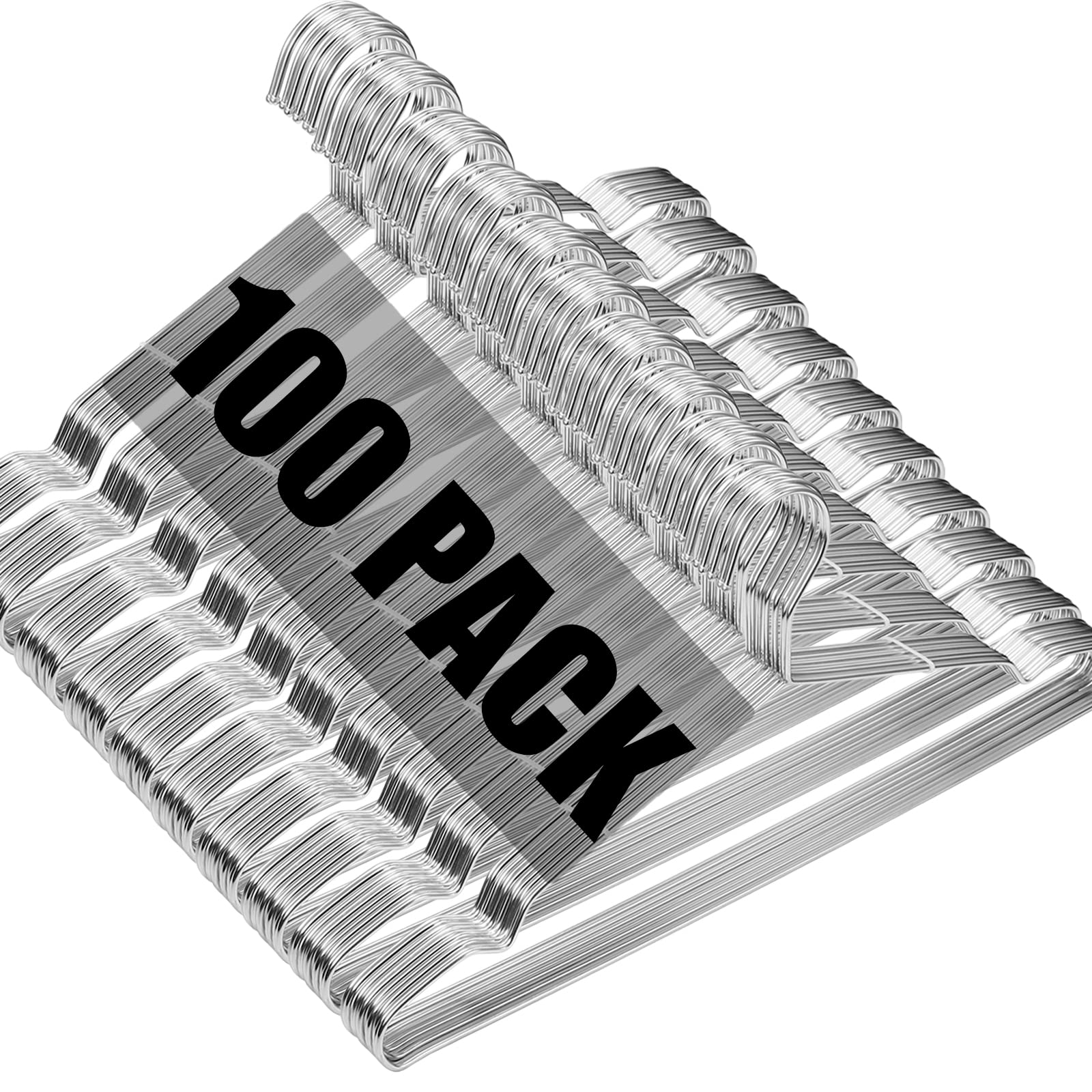 Hangers 100 Pack Wire Hangers Heavy Duty Clothes Hanger Ultra Thin Space Saving Metal Hangers16.5In By Wycqkl