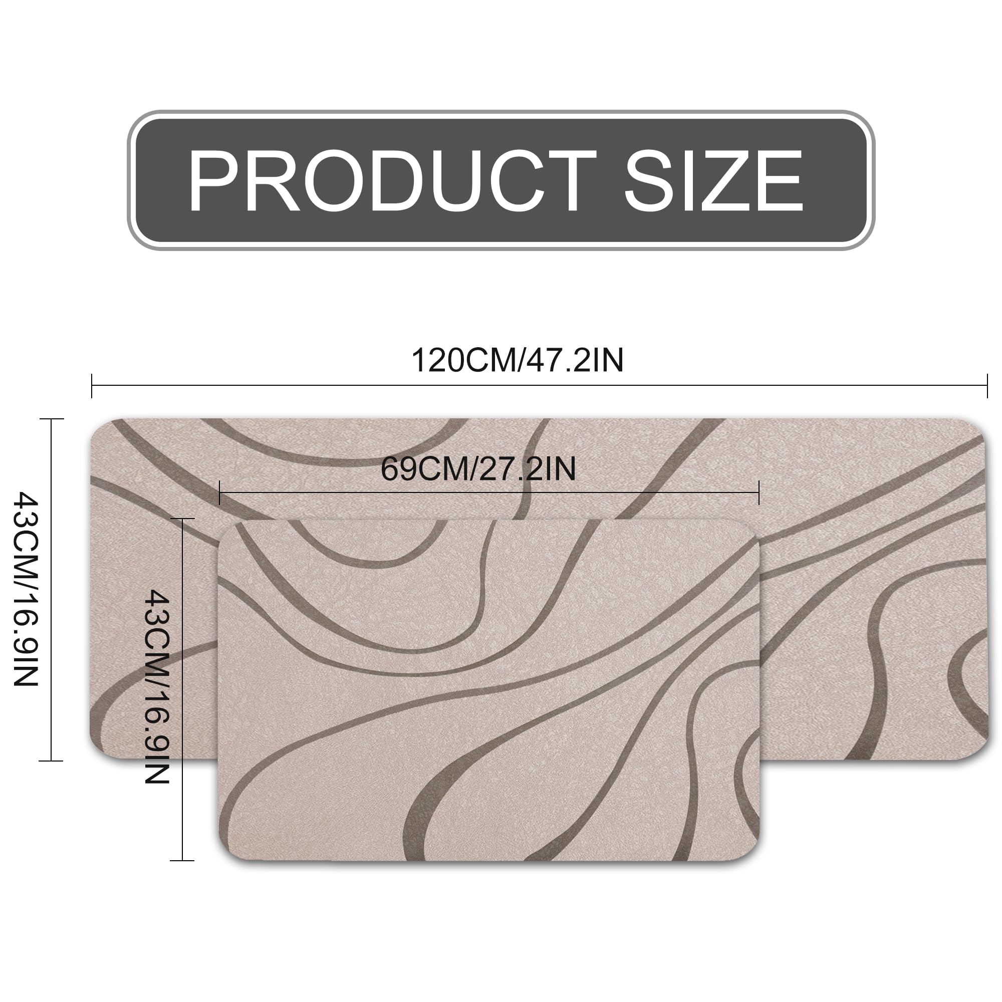 Yct Bath Mats For Bathroom Floor - Super Absorbent Bath Rug Set - Non Slip Fast Drying Shower Mat - Great For Bathroom, Bathtub,