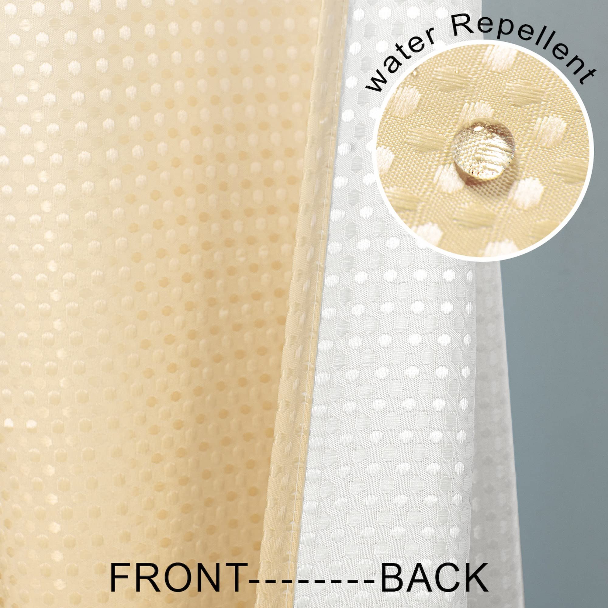 Mrs.Naturall Shower Curtain Gold Accents Bathroom Sets With Hooks Glam Luxury Waffle Fabric Waterproof Autumn Fall Shower Curtai