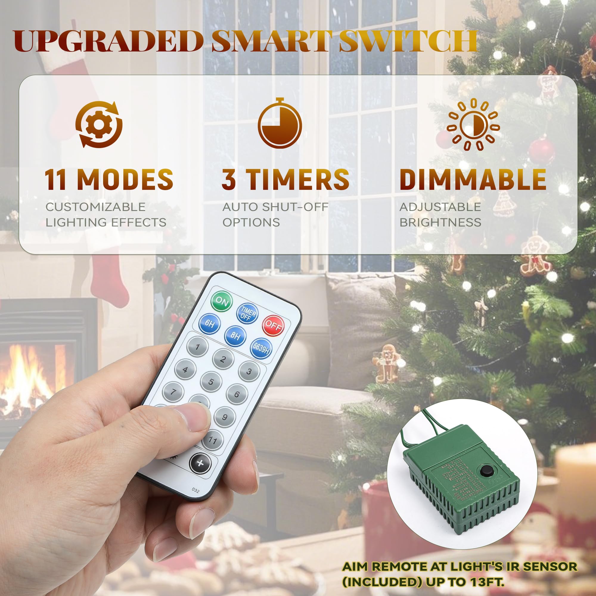 YITAHOME 6FT Prelit Frosted Green Artificial Christmas Tree with Remote, Pre-Decorated Christmas Tree w/ 1838 Tips, 80 Pine Cone