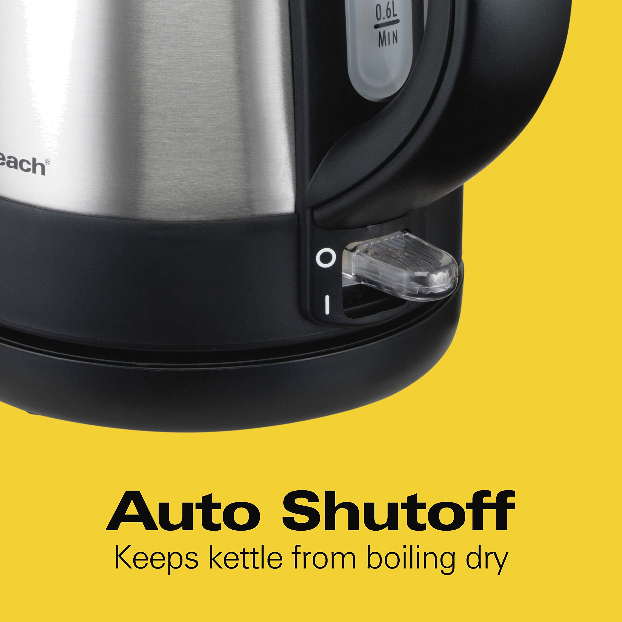 Hamilton Beach Electric Tea Kettle, Water Boiler & Heater, 1 L, Cordless, Auto-Shutoff & Boil-Dry Protection, Stainless Steel (4