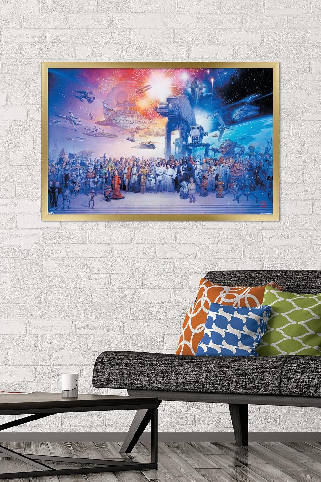 Trends International Star Wars: Saga - Galaxy Wall Poster, 34L X 22.4W, Gold Framed Version