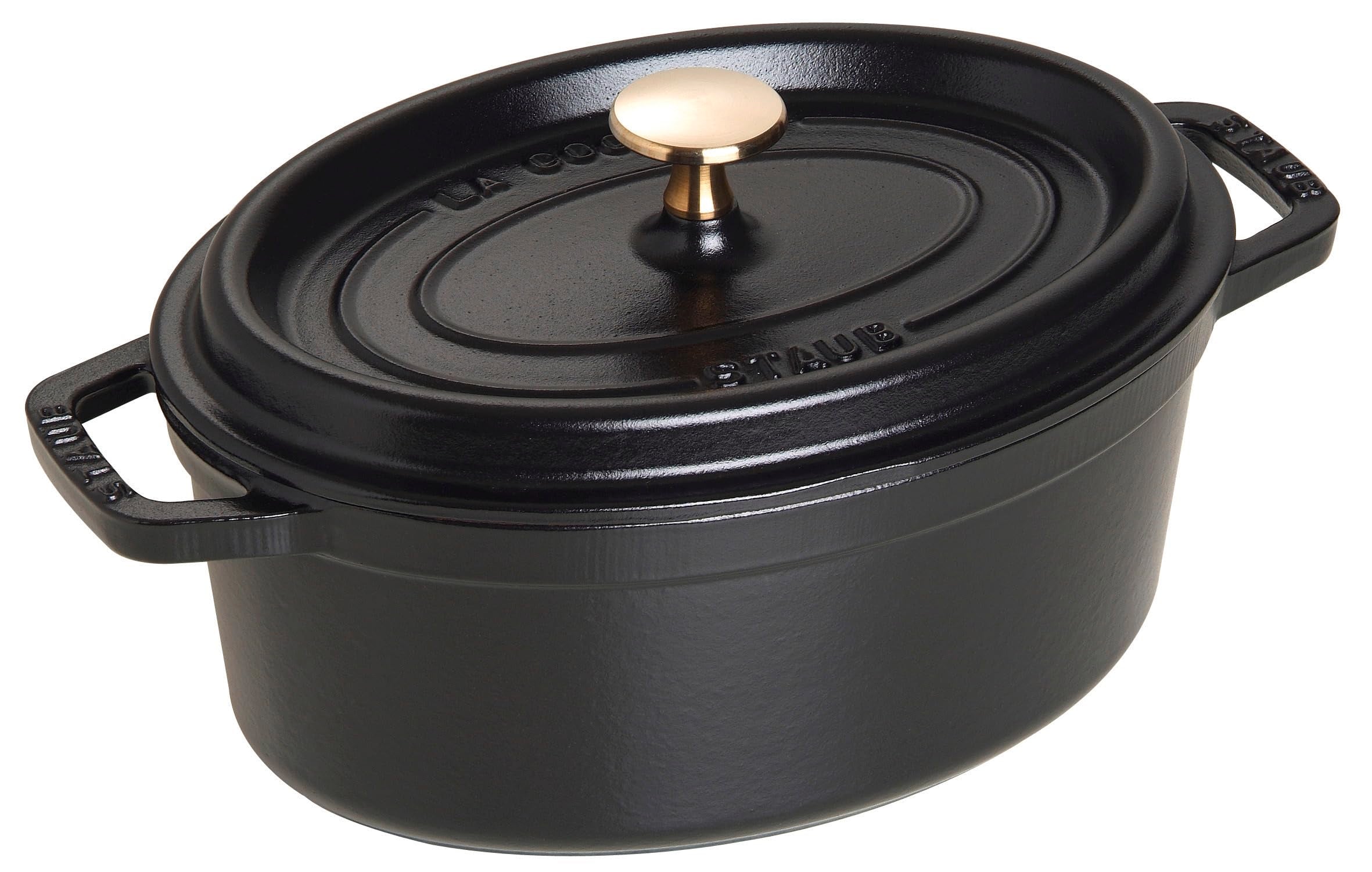 Staub La Cocotte Oval 40500-231 Staub Pico Cocotte Oval Black 9.1 inches (23 cm) Both Handed Casting, Enameled Pot, Induction Co