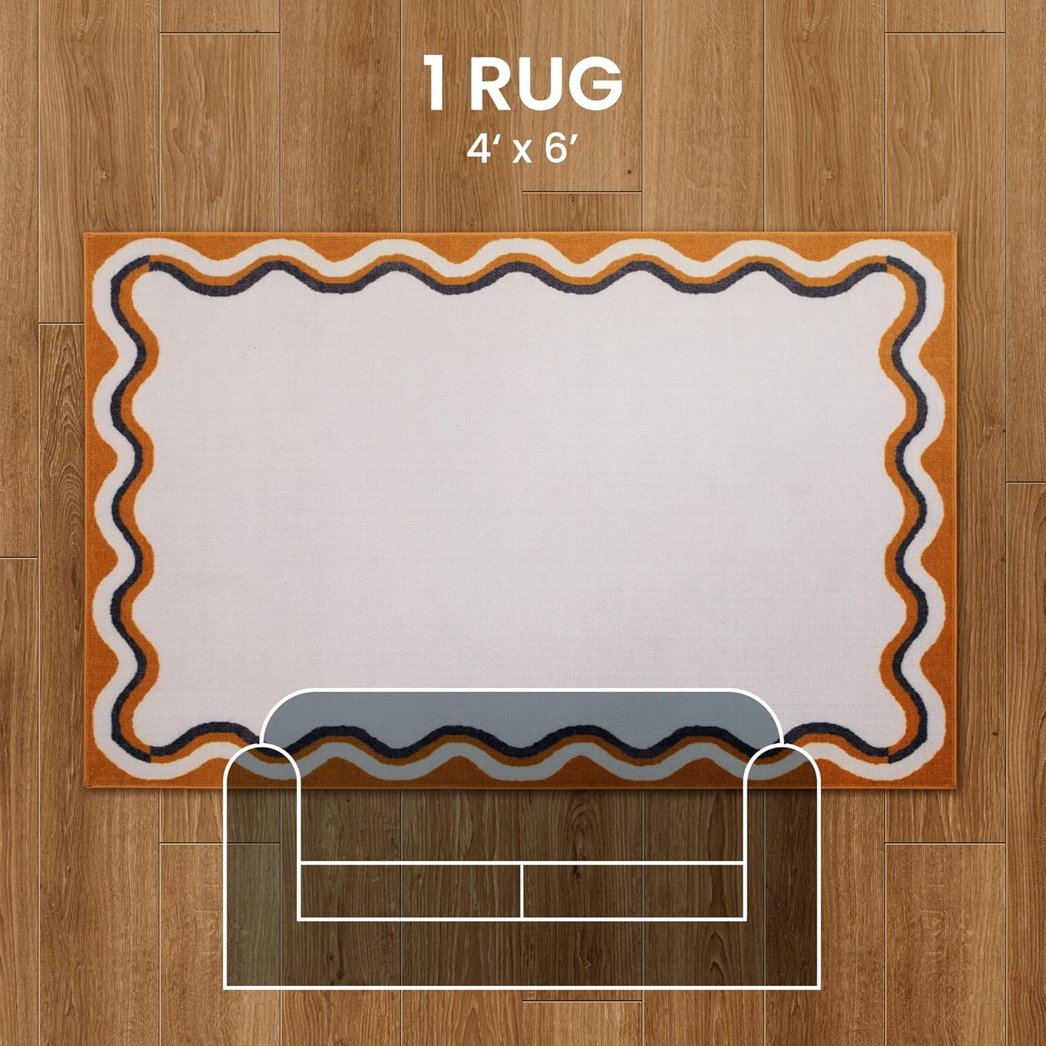 Machine Washable Non Slip Kids Rugs for Living Room & Bedroom - Beige Yellow